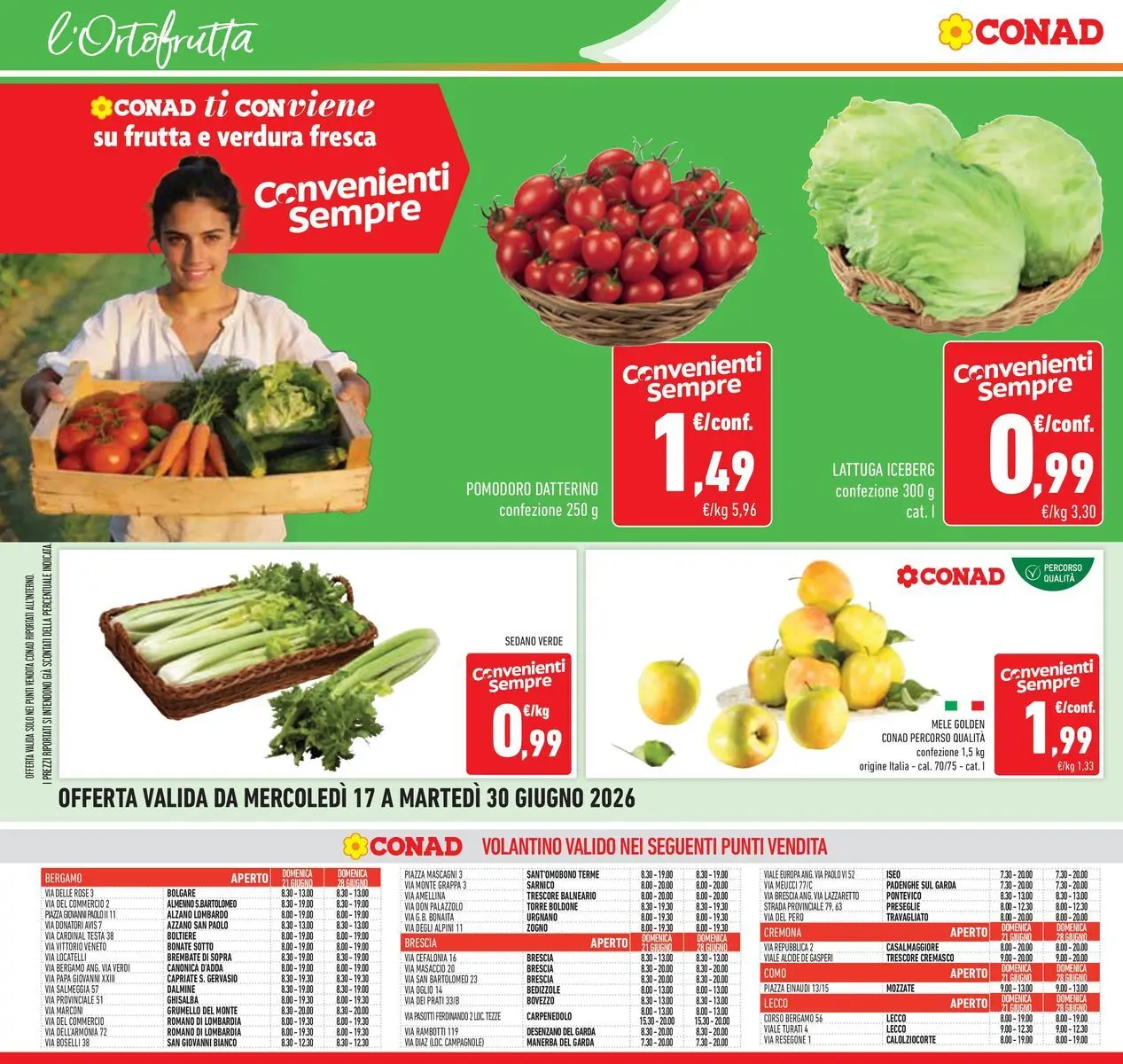 Volantino Conad dal 16/06/2026 > Anteprima | Pagina: 18 | Prodotti: Mele, Frutta, Pomodoro, Sedano