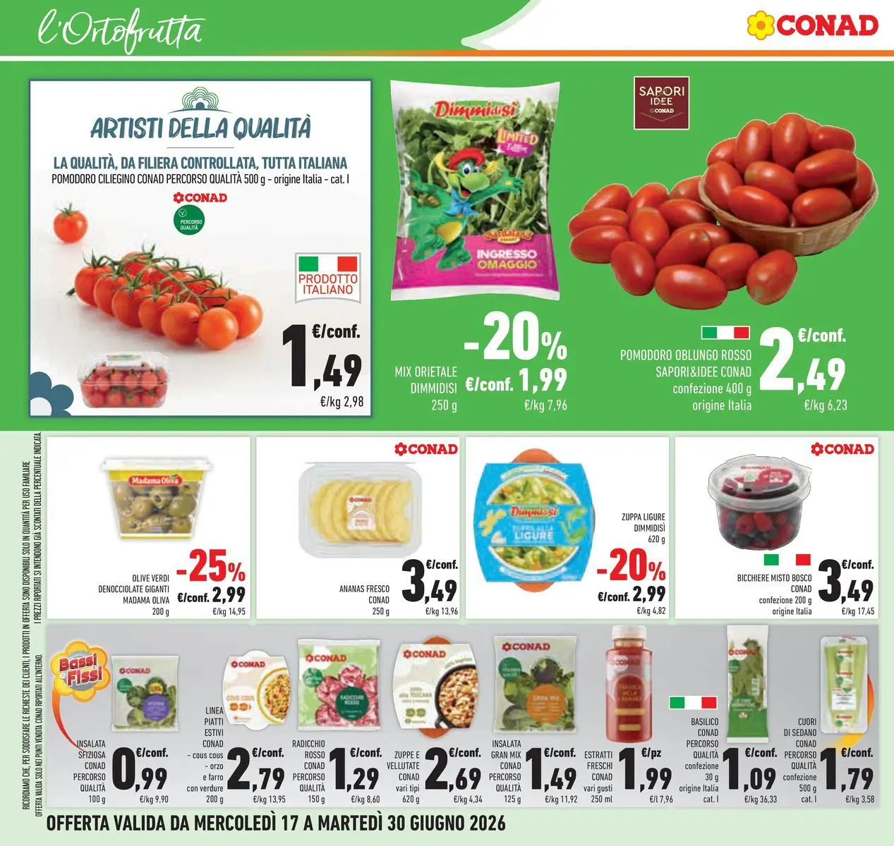 Volantino Conad dal 16/06/2026 > Anteprima | Pagina: 20 | Prodotti: Insalata, Verdure, Pomodoro, Ananas