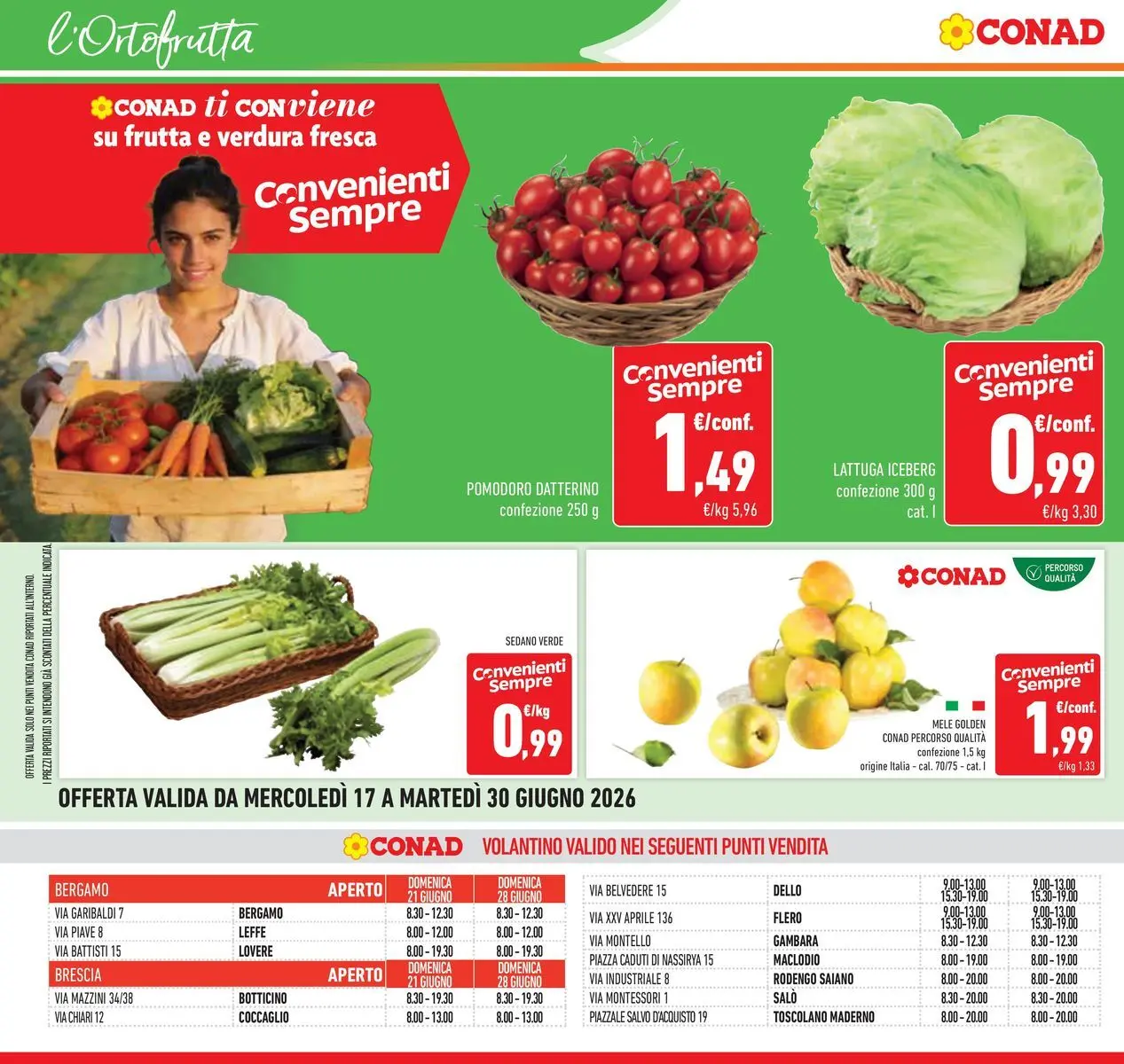 Volantino Conad dal 16/06/2026 > Anteprima | Pagina: 18 | Prodotti: Mele, Frutta, Pomodoro, Lattuga