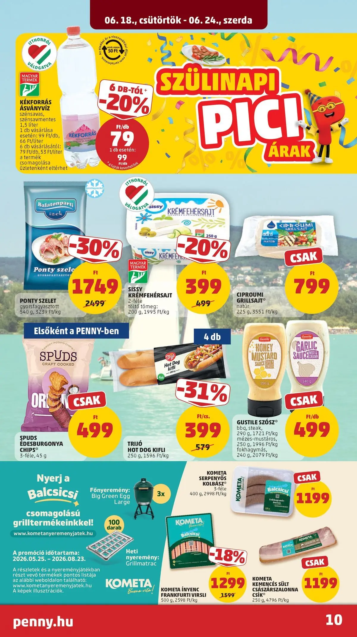 PENNY - Penny újság érvényessége 2026.06.24-ig: 2026.06.17.-tól lapozható | Oldal: 10 | Termékek: Ponty, Frankfurti virsli, Bacon, Töltő