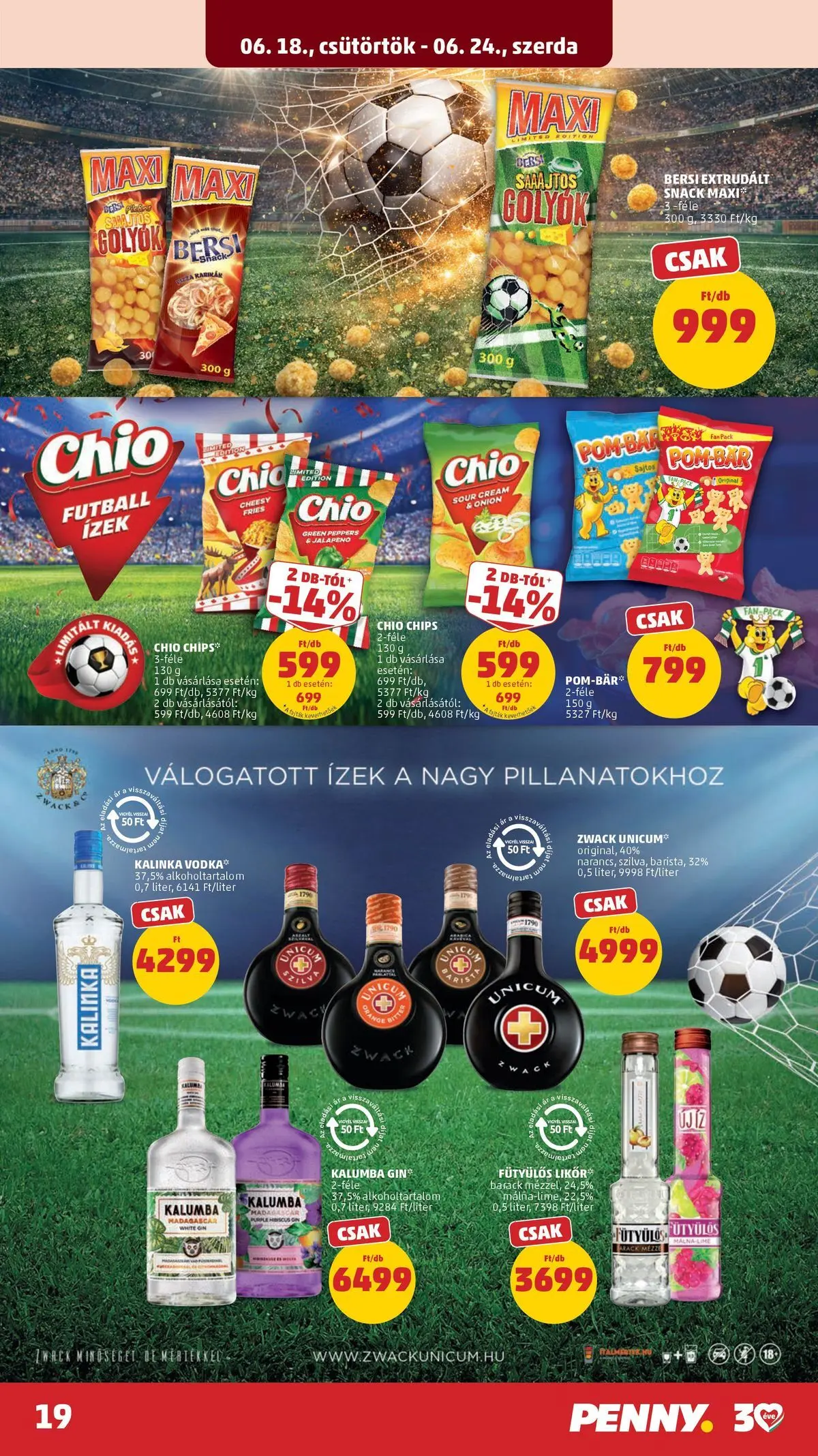 PENNY - Penny újság érvényessége 2026.06.24-ig: 2026.06.17.-tól lapozható | Oldal: 19 | Termékek: Pizza, Gin, Jalapeno, Vodka