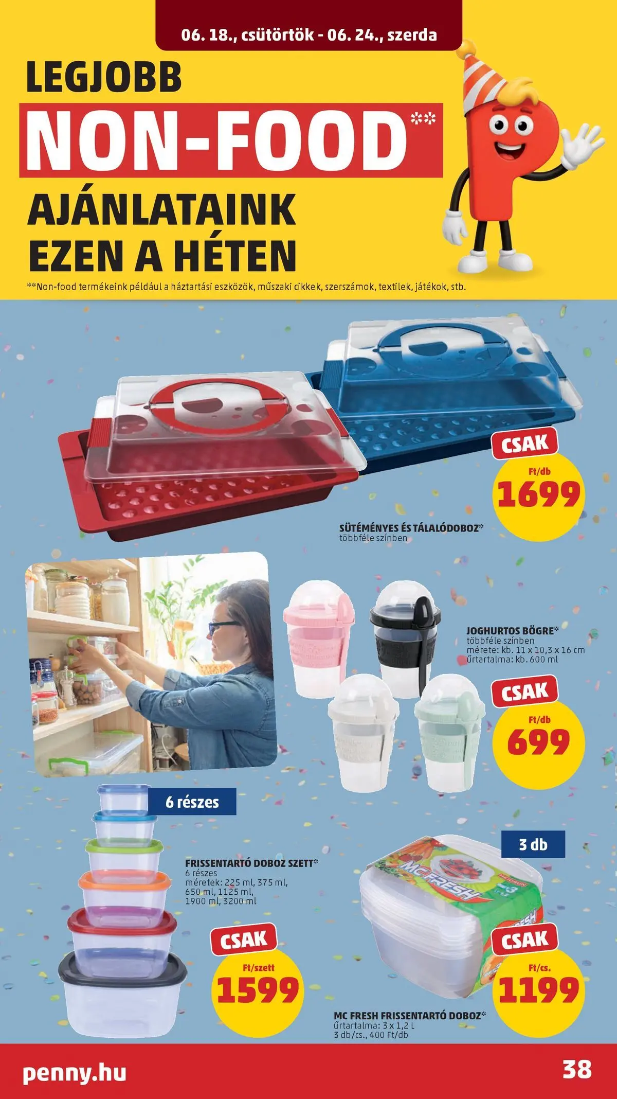 PENNY - Penny újság érvényessége 2026.06.24-ig: 2026.06.17.-tól lapozható | Oldal: 38 | Termékek: Doboz, Frissentartó doboz