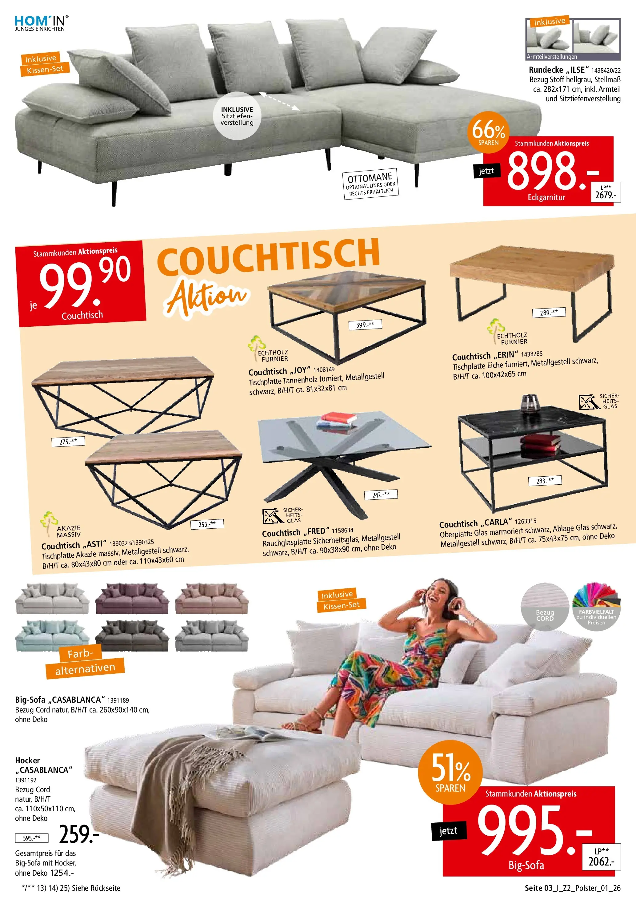 Zurbrüggen Z2 Polstermöbel Spezial (ab 08.06.2026) zum Blättern | Seite: 3 | Produkte: Bigsofa, Hocker, Couchtisch
