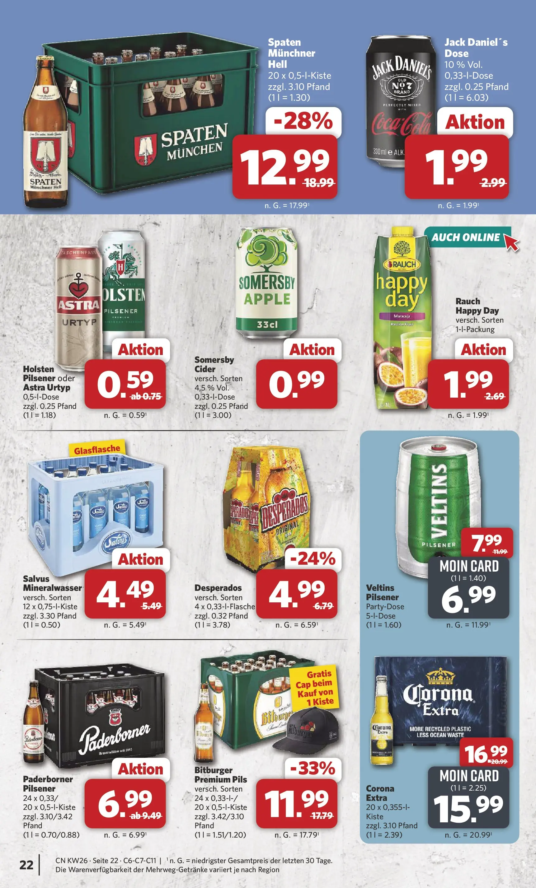 Combi Prospekt Dülmen (ab 22.06.2026) zum Blättern | Seite: 27 | Produkte: Bier, Pils, Holsten, Mineralwasser