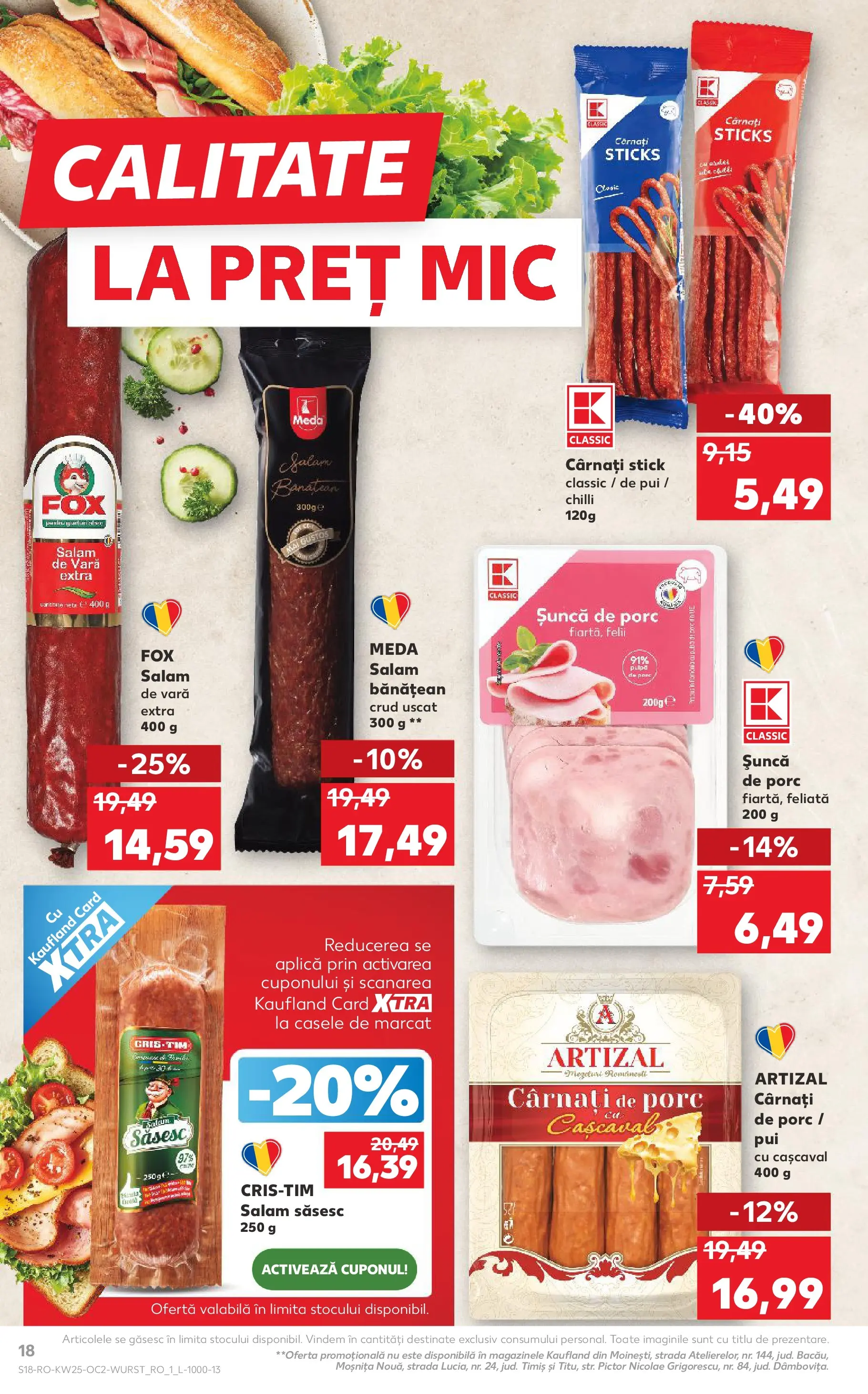Kaufland Domnesti 17.06.2026 - Revista si Oferta | Pagină: 18 | Produse: Chilli, Cașcaval, Salam, Cârnați