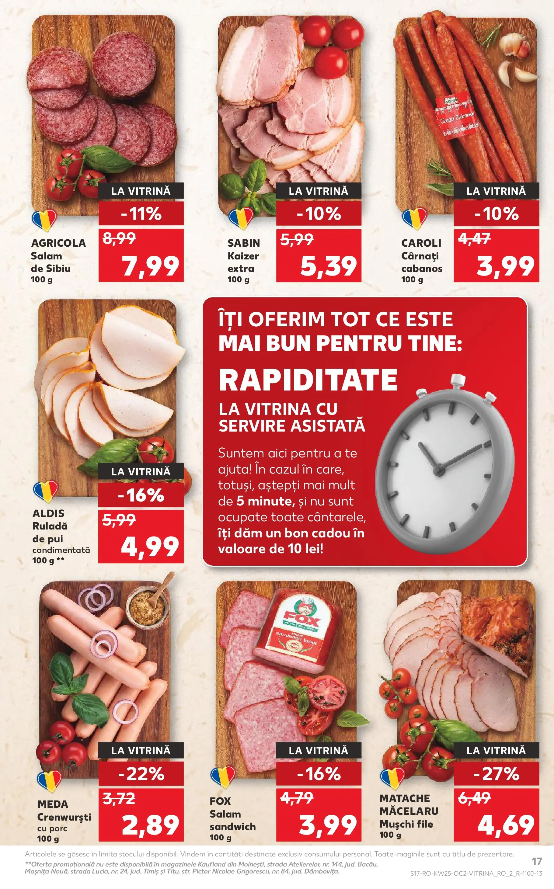 Kaufland Brăila 17.06.2026 - Revista si Oferta | Pagină: 17 | Produse: Hacıyatmaz Kedi Oyuncağı, Vitrină, Salam, Cârnați