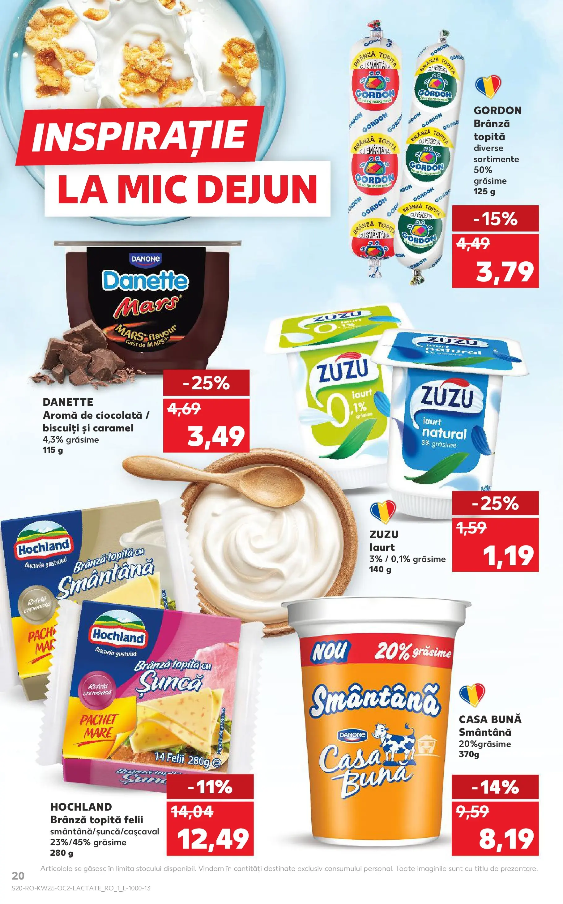 Kaufland Domnesti 17.06.2026 - Revista si Oferta | Pagină: 20 | Produse: Iaurt, Ciocolată, Șuncă, Biscuiți