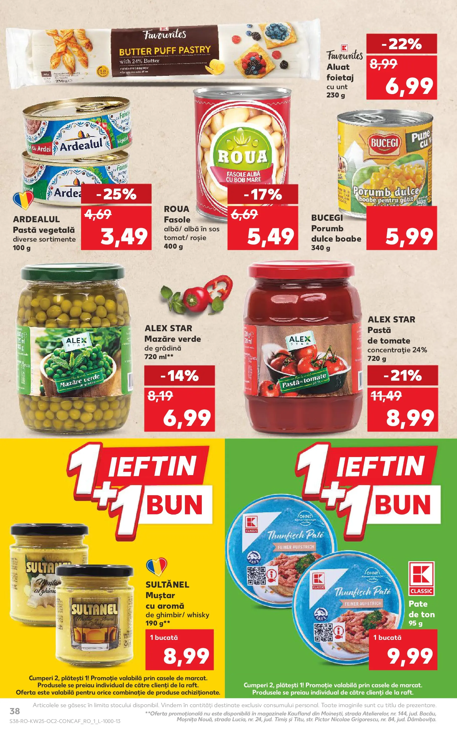 Kaufland Domnesti 17.06.2026 - Revista si Oferta | Pagină: 38 | Produse: Mazăre, Aluat, Muștar, Fasole albă