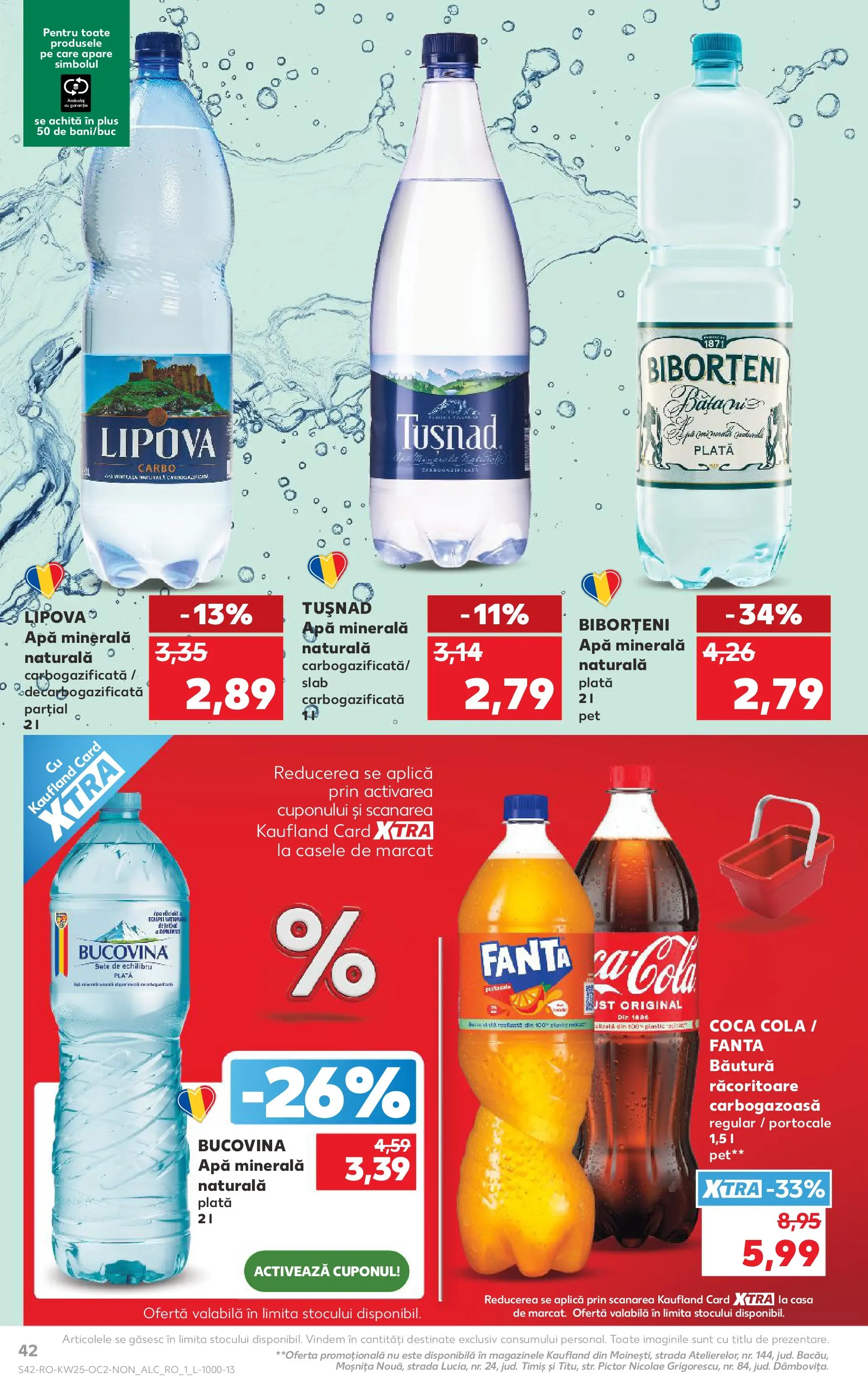 Kaufland Viseu de Sus 17.06.2026 - Revista si Oferta | Pagină: 42 | Produse: Yazı tahtası kalemi, Amerikan servis, Portocale, Apă