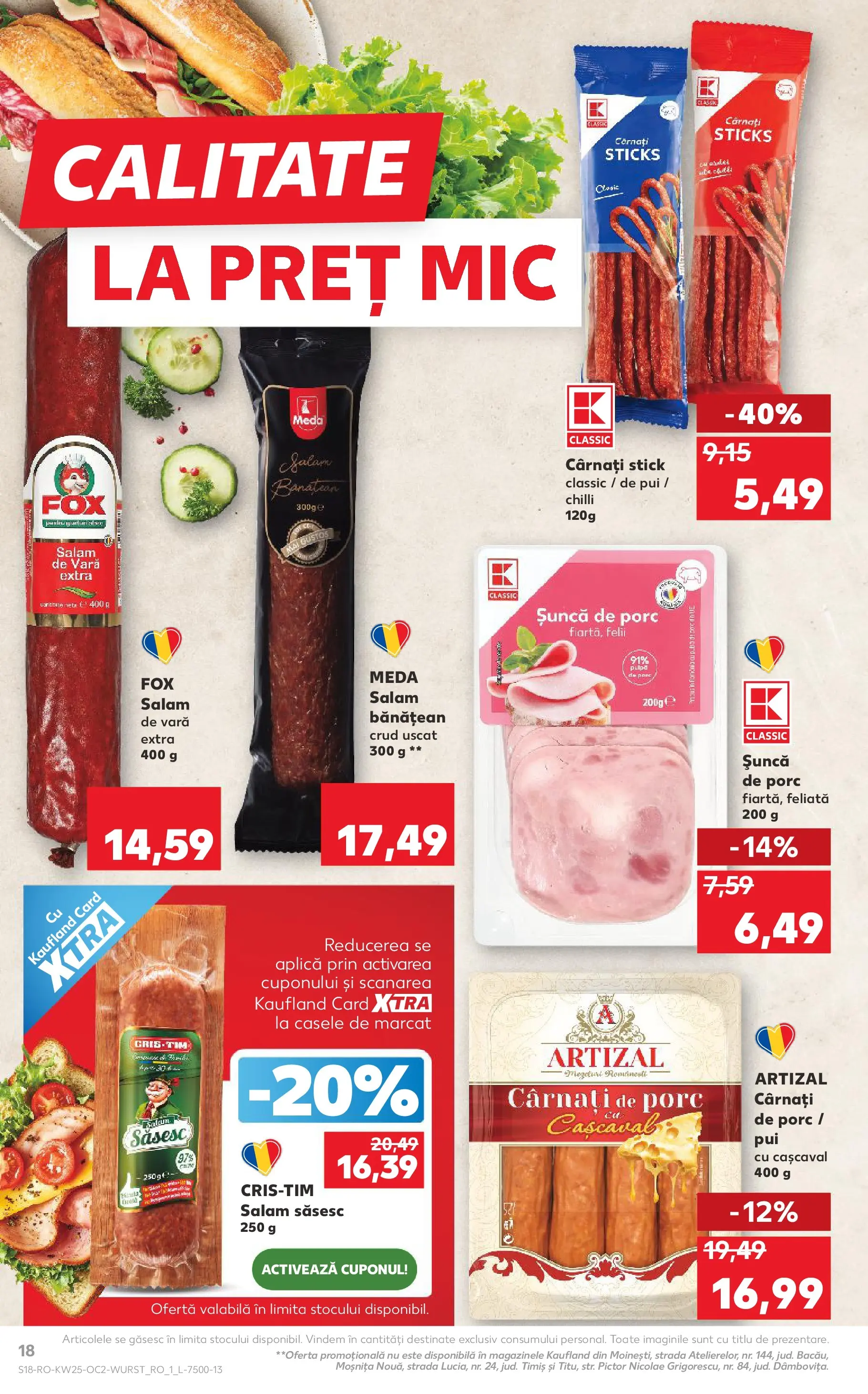 Kaufland Viseu de Sus 17.06.2026 - Revista si Oferta | Pagină: 18 | Produse: Chilli, Hacıyatmaz Kedi Oyuncağı, Cașcaval, Cârnați