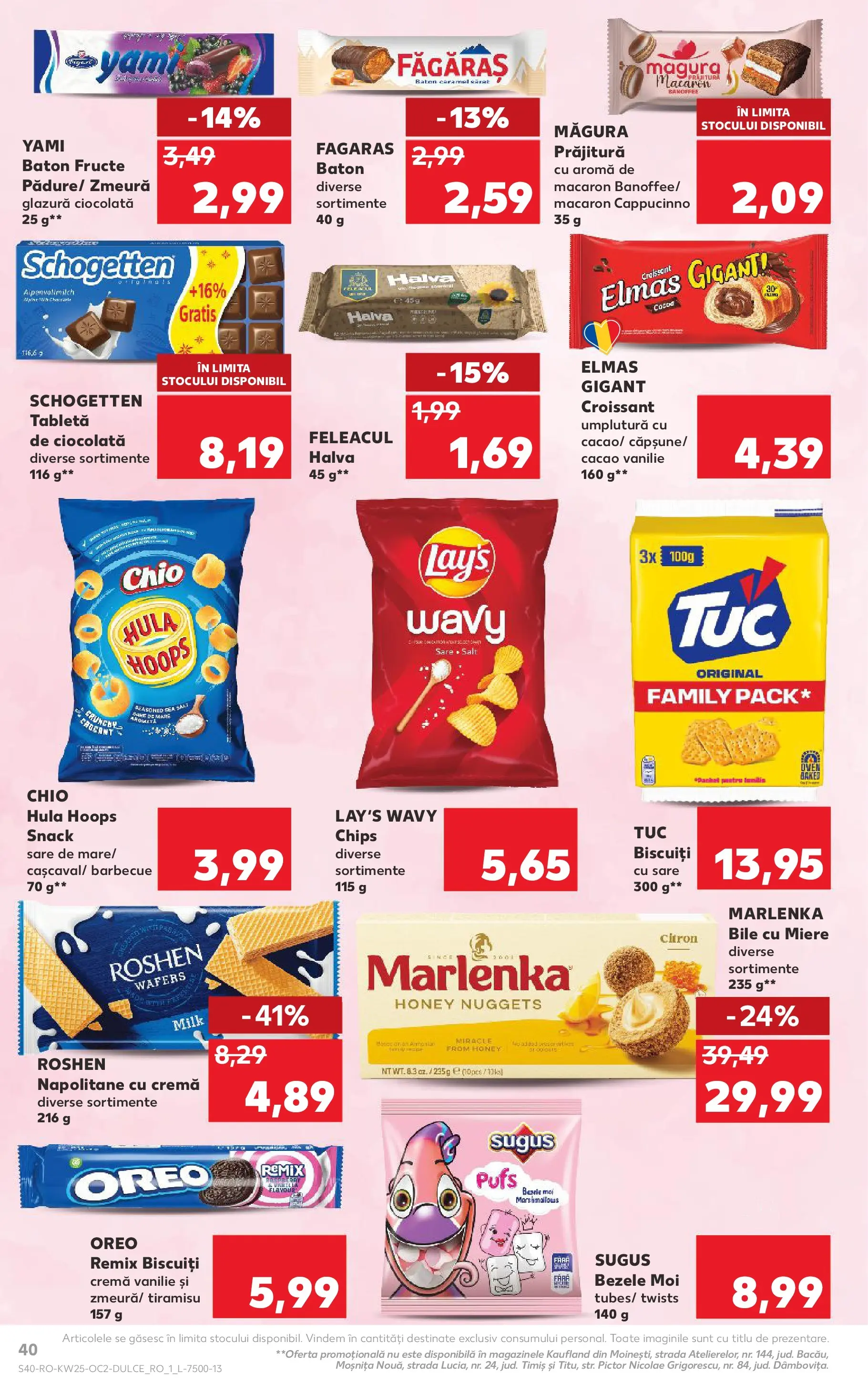 Kaufland Viseu de Sus 17.06.2026 - Revista si Oferta | Pagină: 40 | Produse: Tabletă, Prăjitură, Tiramisu, Biscuiți