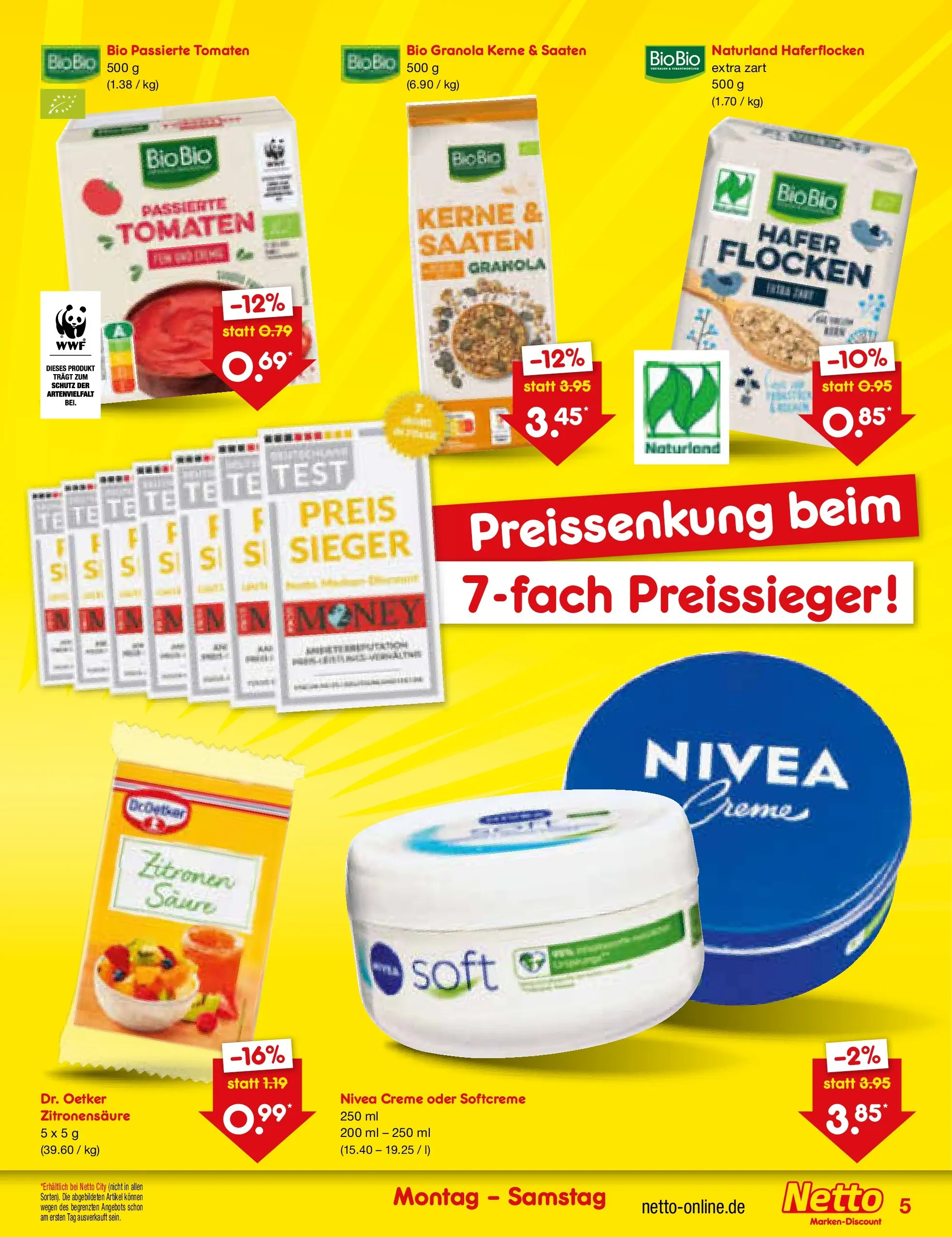 Netto Marken-Discount Prospekt Metten (ab 21.06.2026) » Angebote | Seite: 7 | Produkte: Tomaten, Creme, Flocken, Zitronen