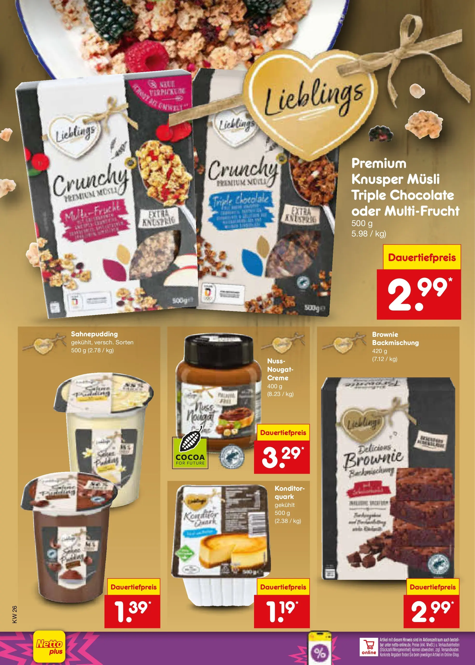 Netto Marken-Discount Prospekt Metten (ab 21.06.2026) » Angebote | Seite: 16 | Produkte: Musli, Quark, Creme