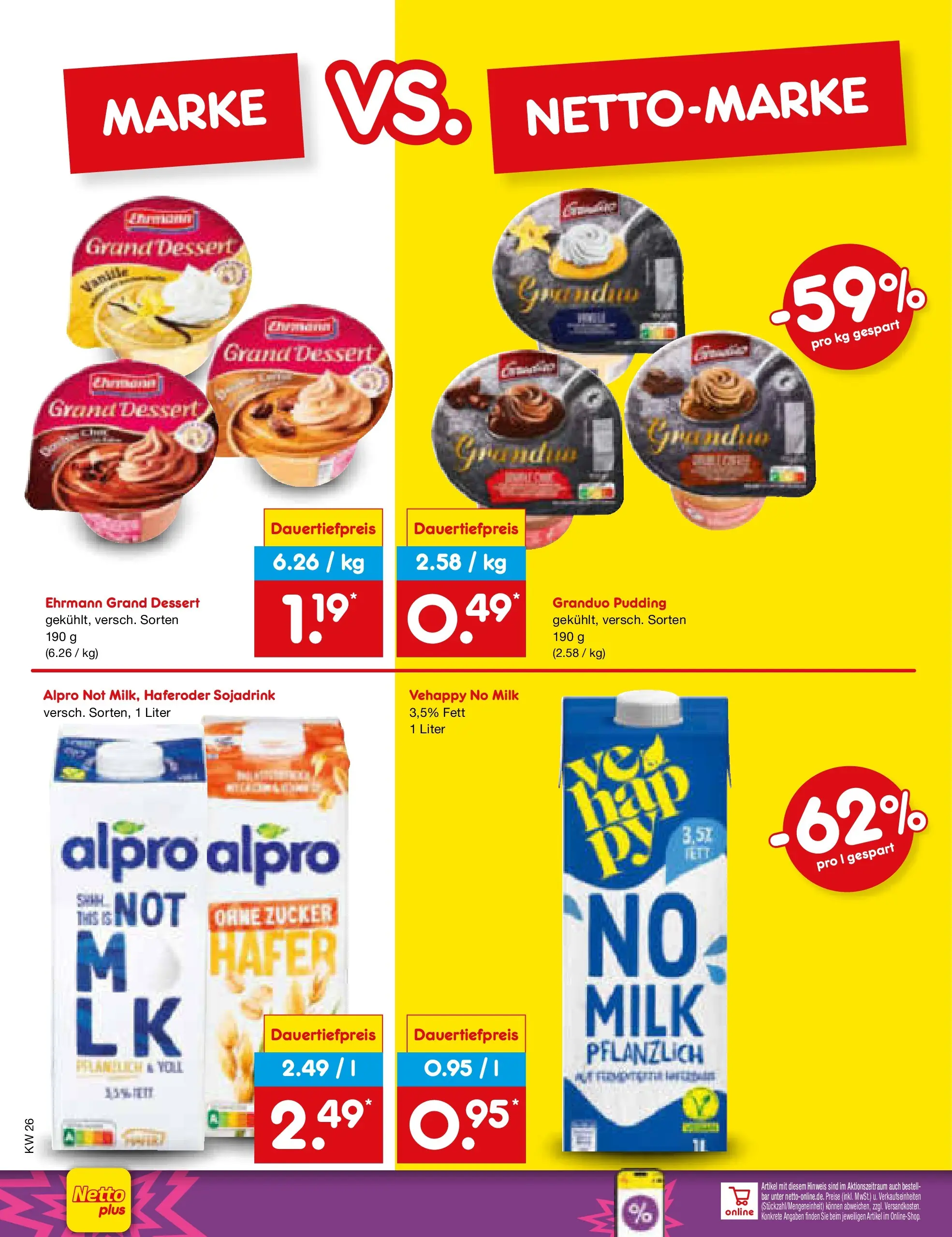 Netto Marken-Discount Prospekt Metten (ab 21.06.2026) » Angebote | Seite: 24 | Produkte: Ehrmann grand dessert, Pudding, Alpro, Zucker