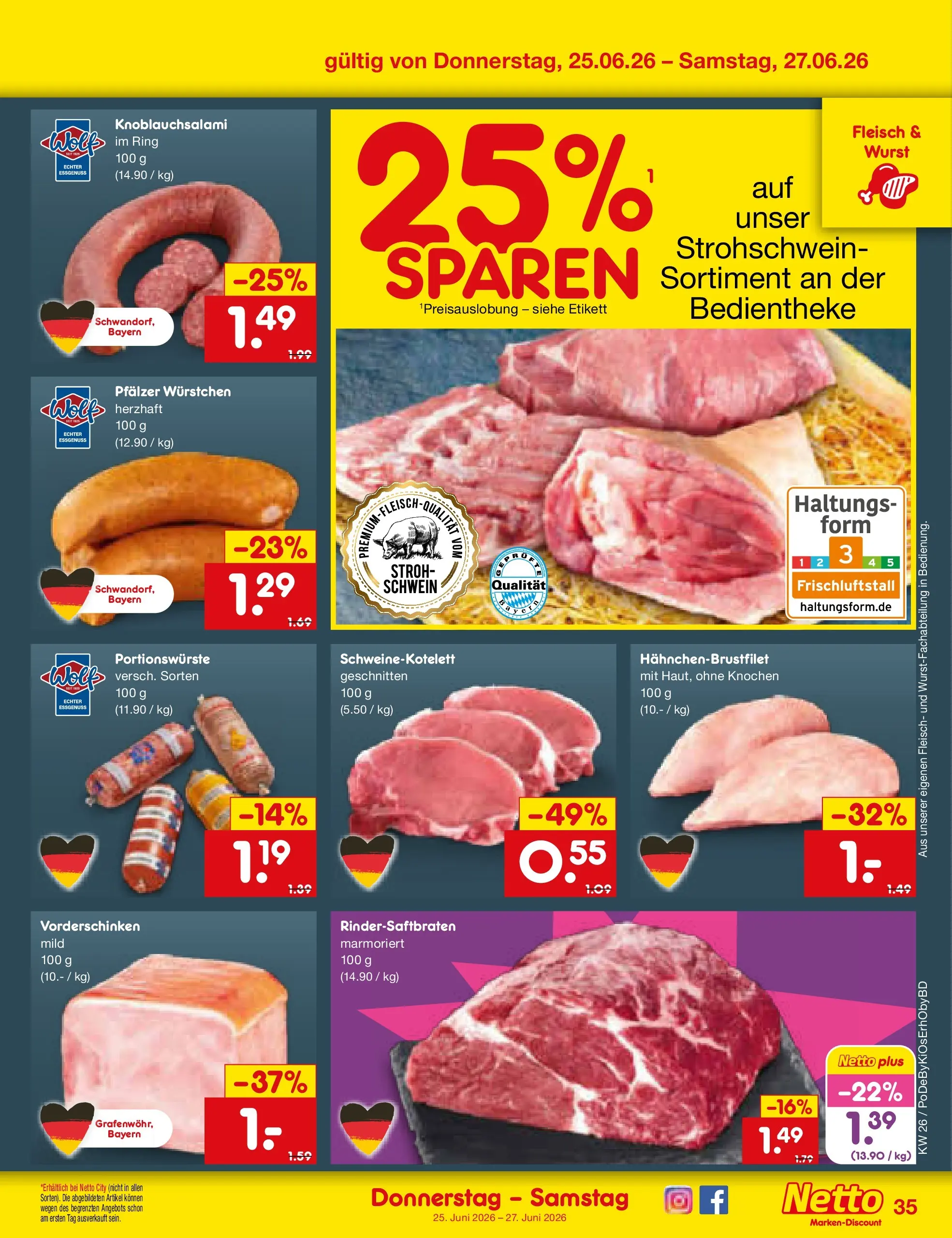 Netto Marken-Discount Prospekt Ergolding (ab 22.06.2026) » Angebote | Seite: 47 | Produkte: Wurst, Fleisch