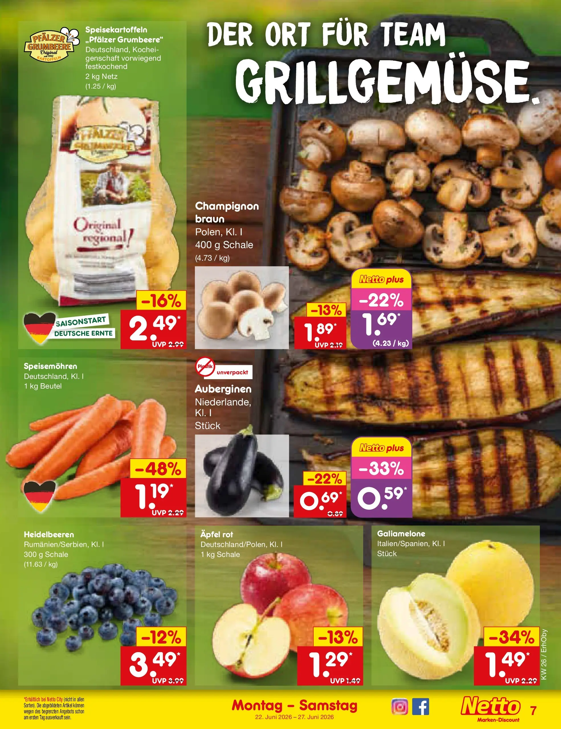 Netto Marken-Discount Prospekt Metten (ab 21.06.2026) » Angebote | Seite: 9 | Produkte: Äpfel, Heidelbeeren, Kartoffeln