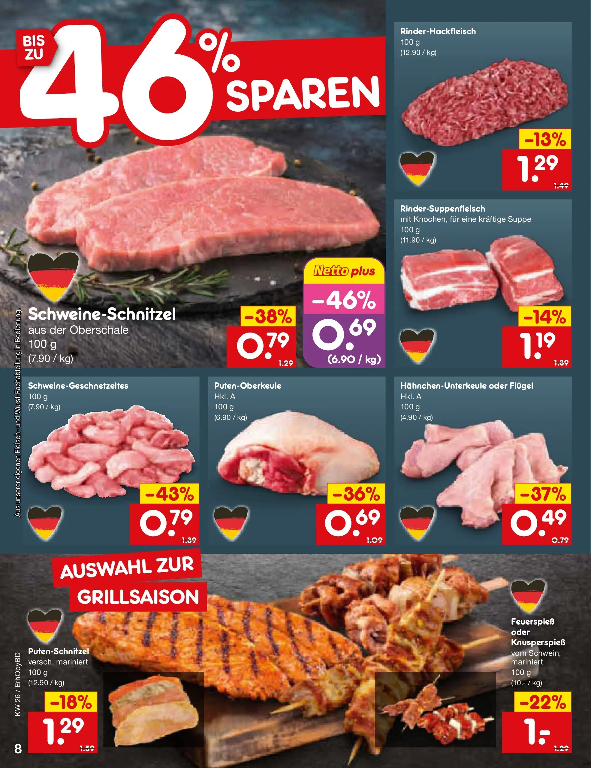 Netto Marken-Discount Prospekt Ergolding (ab 22.06.2026) » Angebote | Seite: 10 | Produkte: Putenschnitzel, Fleisch