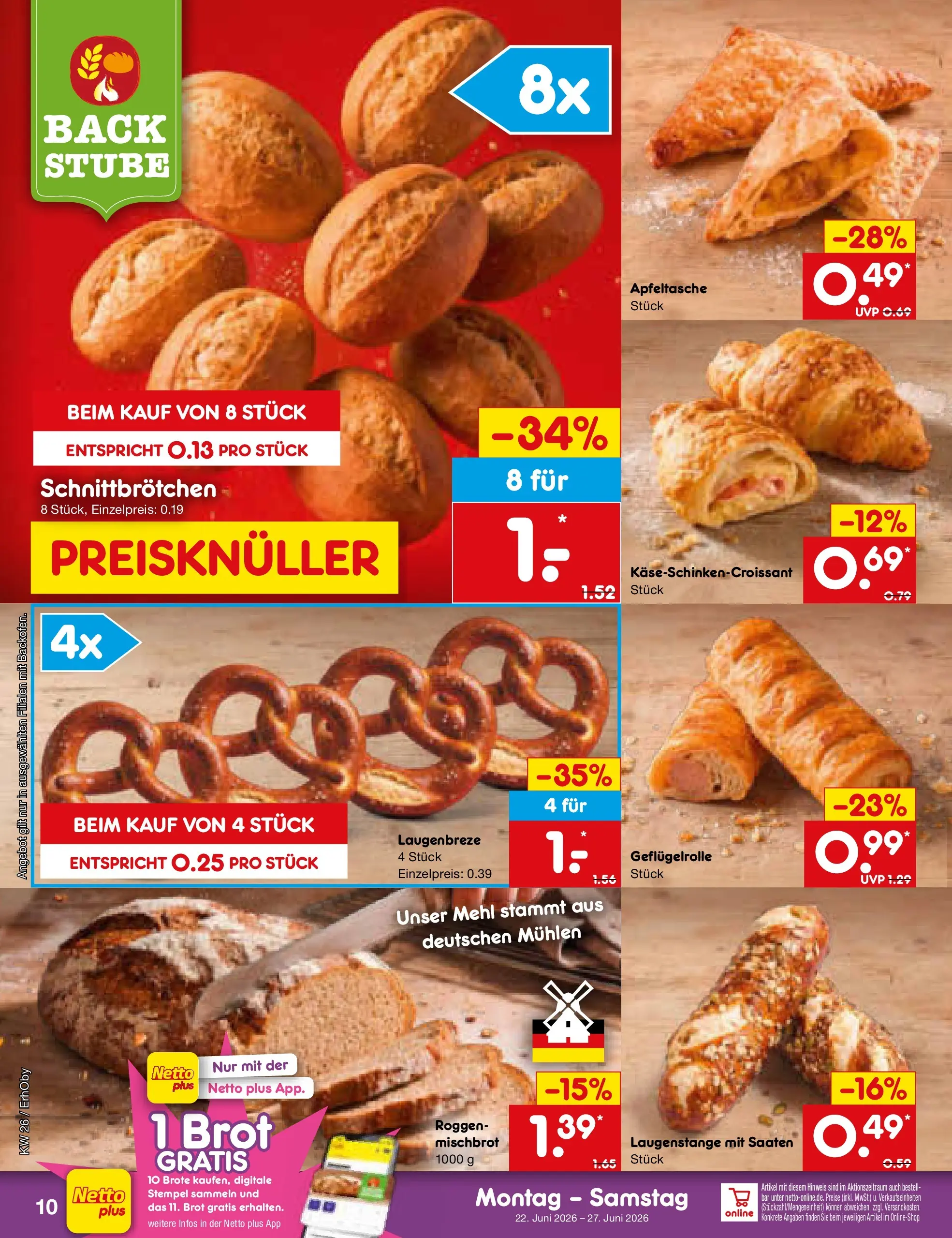 Netto Marken-Discount Prospekt Metten (ab 21.06.2026) » Angebote | Seite: 12 | Produkte: Mehl, Brot