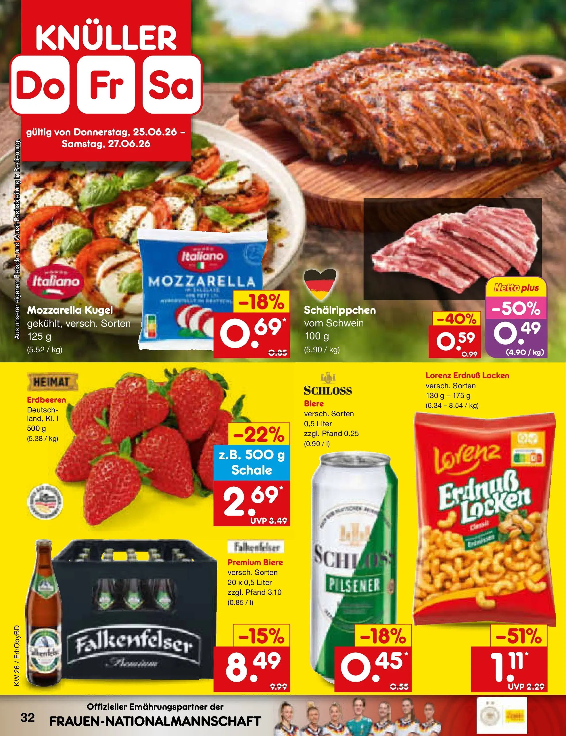 Netto Marken-Discount Prospekt Ergolding (ab 22.06.2026) » Angebote | Seite: 44 | Produkte: Mozzarella, Erdbeeren, Fleisch