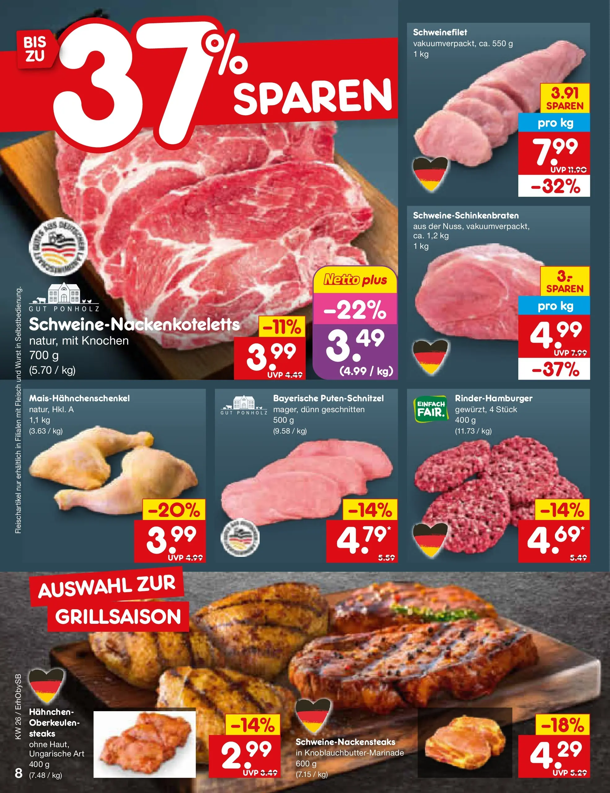 Netto Marken-Discount Prospekt Metten (ab 21.06.2026) » Angebote | Seite: 10 | Produkte: Hahnchen, Schweinefilet, Putenschnitzel, Wurst