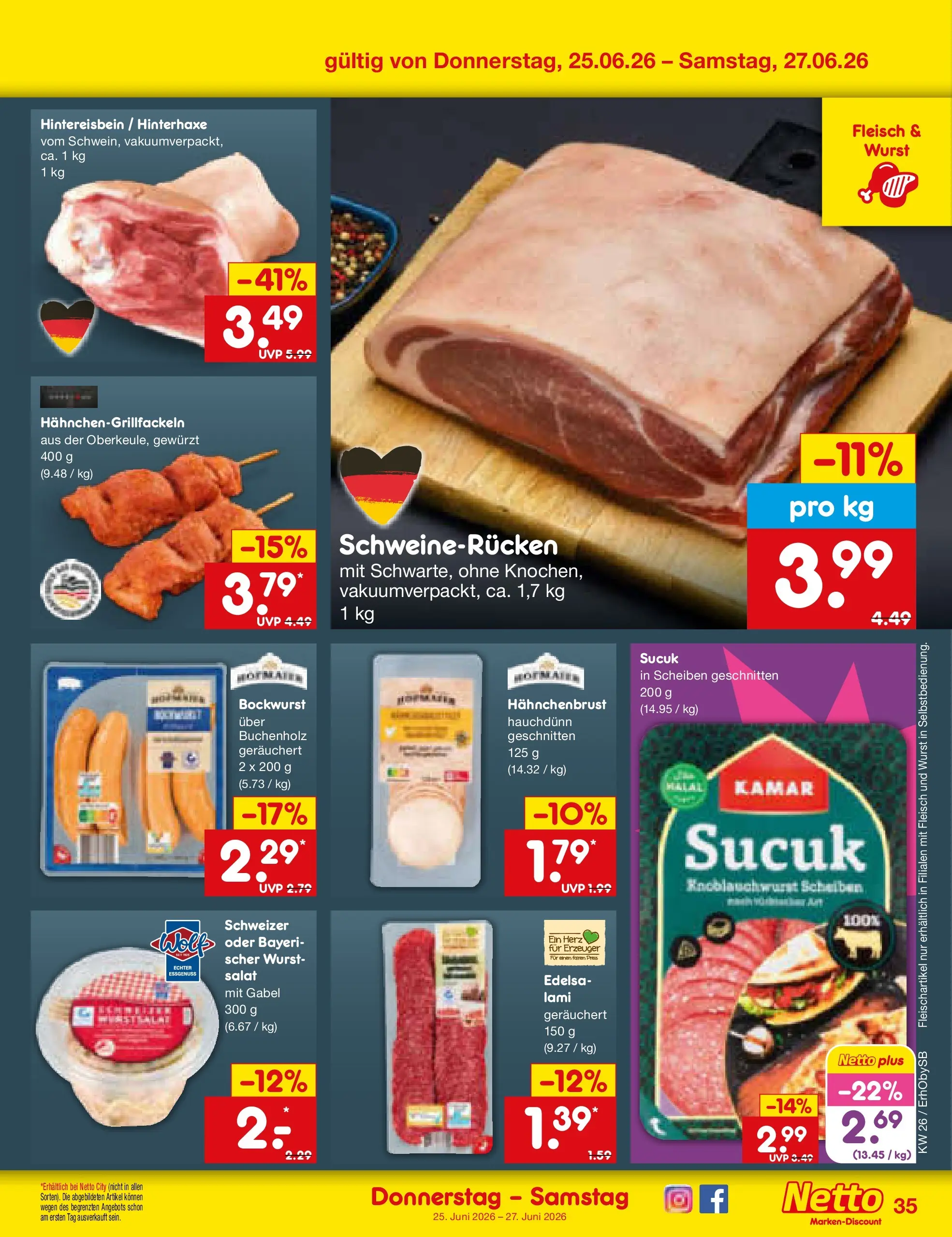 Netto Marken-Discount Prospekt Metten (ab 21.06.2026) » Angebote | Seite: 47 | Produkte: Bockwurst, Wurst, Fleisch, Salat