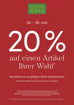 Pflanzen-Kölle: 20% Rabatt ab 26.06.2026 gültig Pflanzen-Kölle: 20% Rabatt ab 26.06.2026 gültig