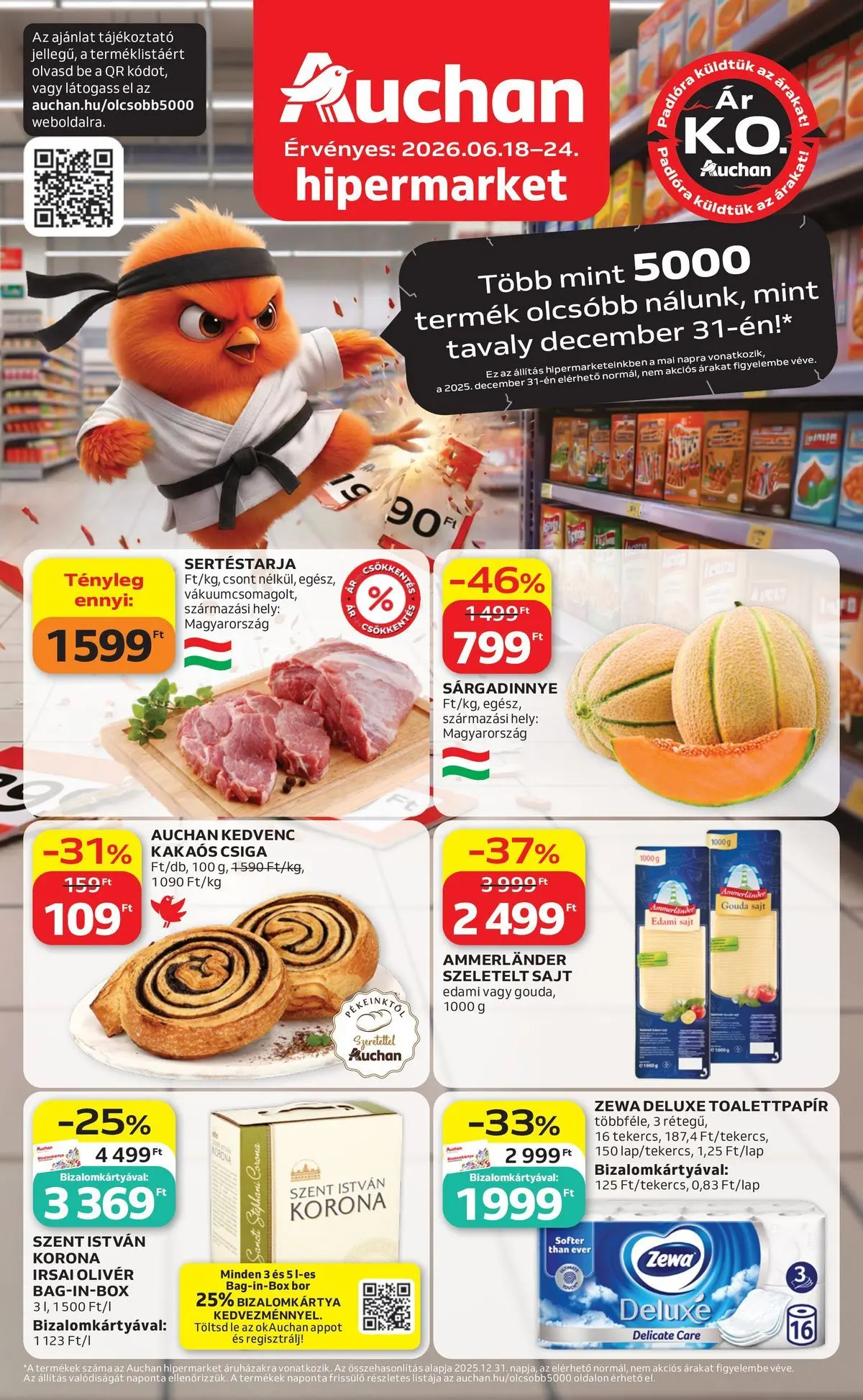 Ajánlatok - Auchan újság érvényessége 2026.06.24-ig - 2026.06.17. -tól/töl > akció, lapozható szórólap 🛍️ | Oldal: 1