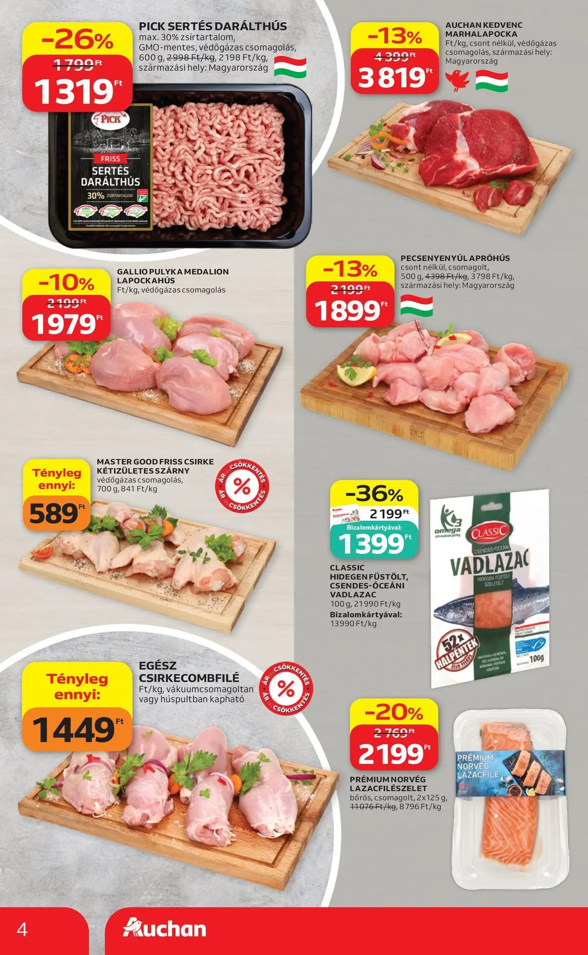 Ajánlatok - Auchan újság érvényessége 2026.06.24-ig - 2026.06.17. -tól/töl > akció, lapozható szórólap 🛍️ | Oldal: 4