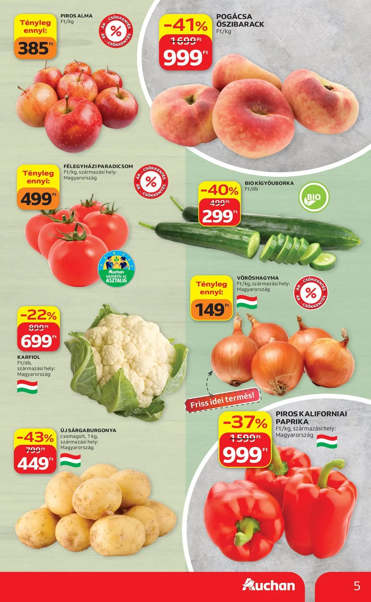 Ajánlatok - Auchan újság érvényessége 2026.06.24-ig - 2026.06.17. -tól/töl > akció, lapozható szórólap 🛍️ | Oldal: 5