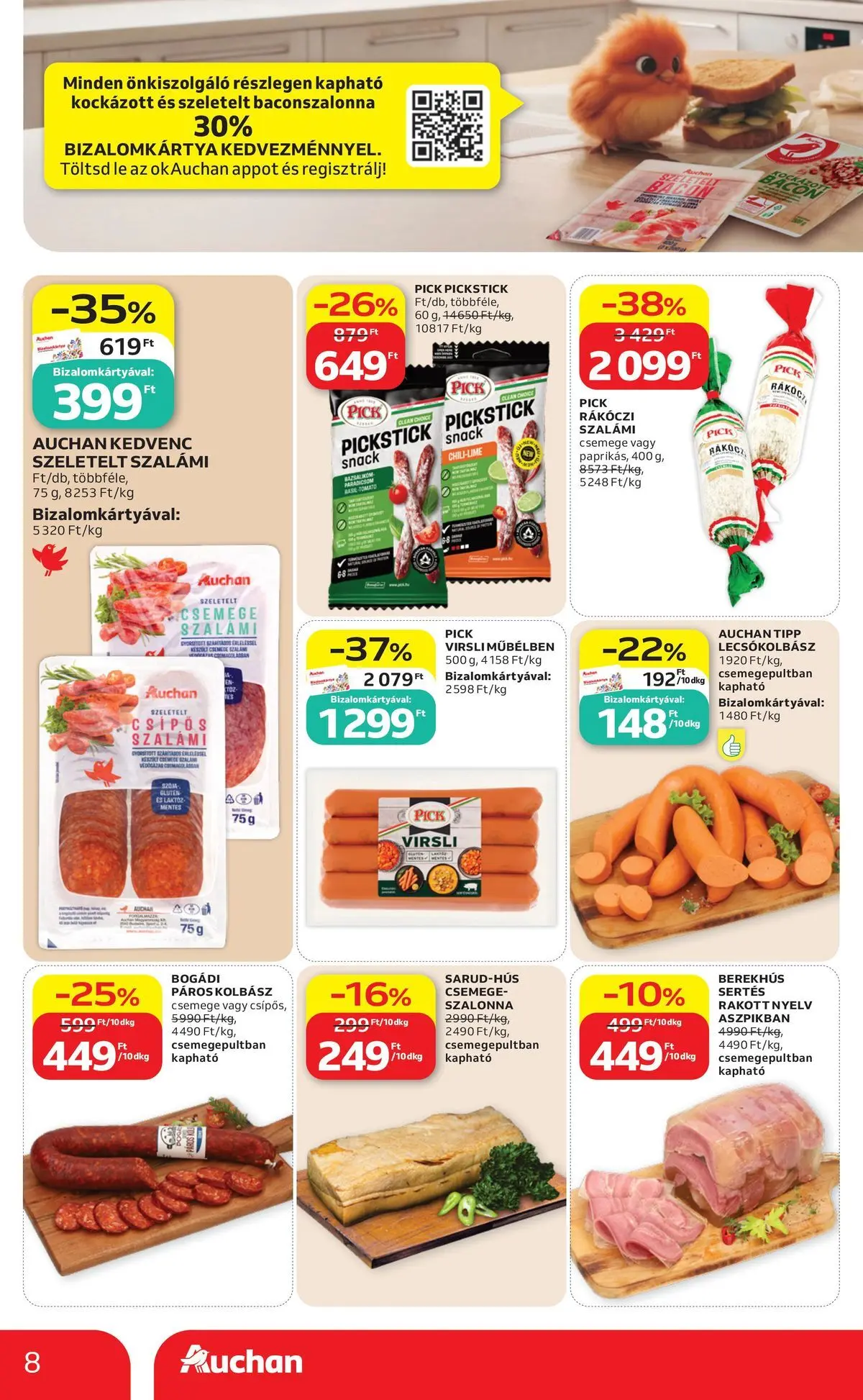 Ajánlatok - Auchan újság érvényessége 2026.06.24-ig - 2026.06.17. -tól/töl > akció, lapozható szórólap 🛍️ | Oldal: 8