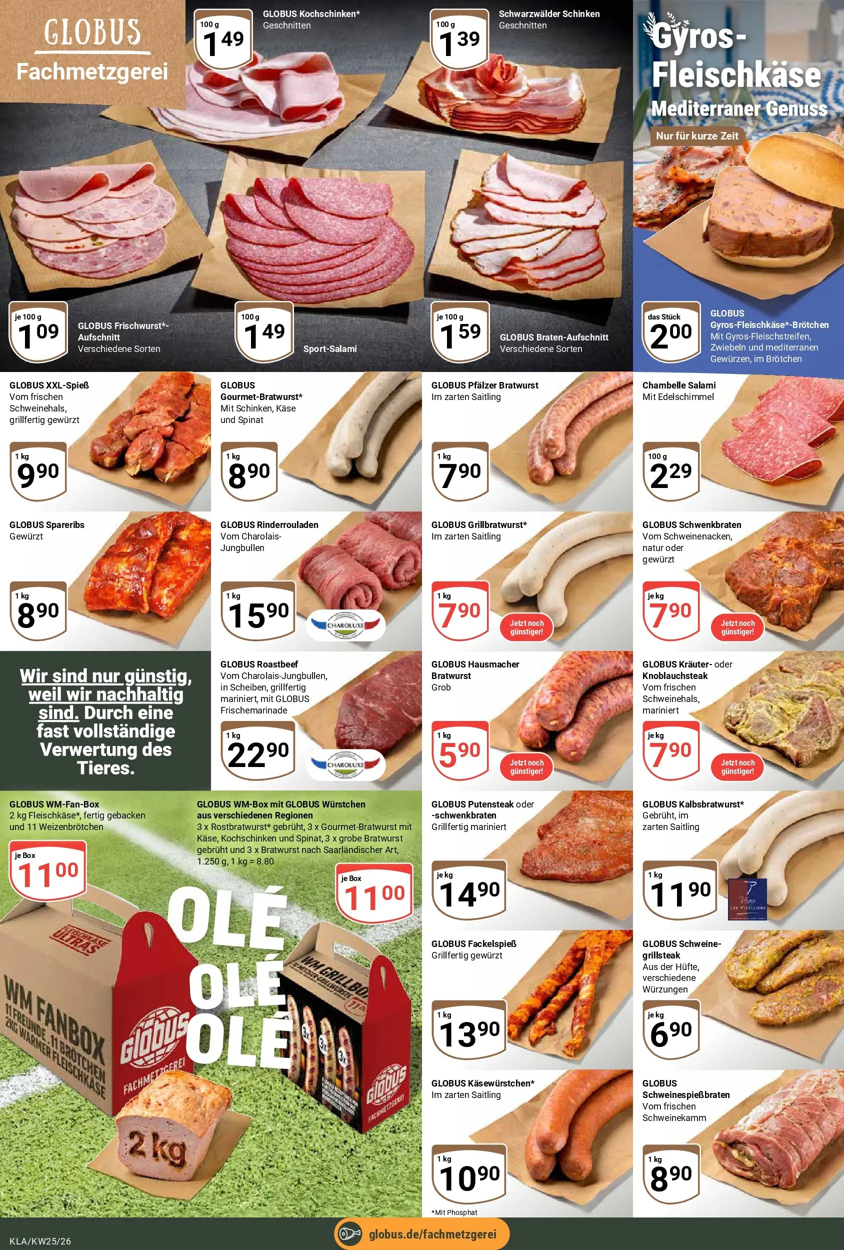Globus Prospekt Kaiserslautern (ab 15.06.2026) » Angebote online | Seite: 13 | Produkte: Käse, Box, Bratwurst, Gyros