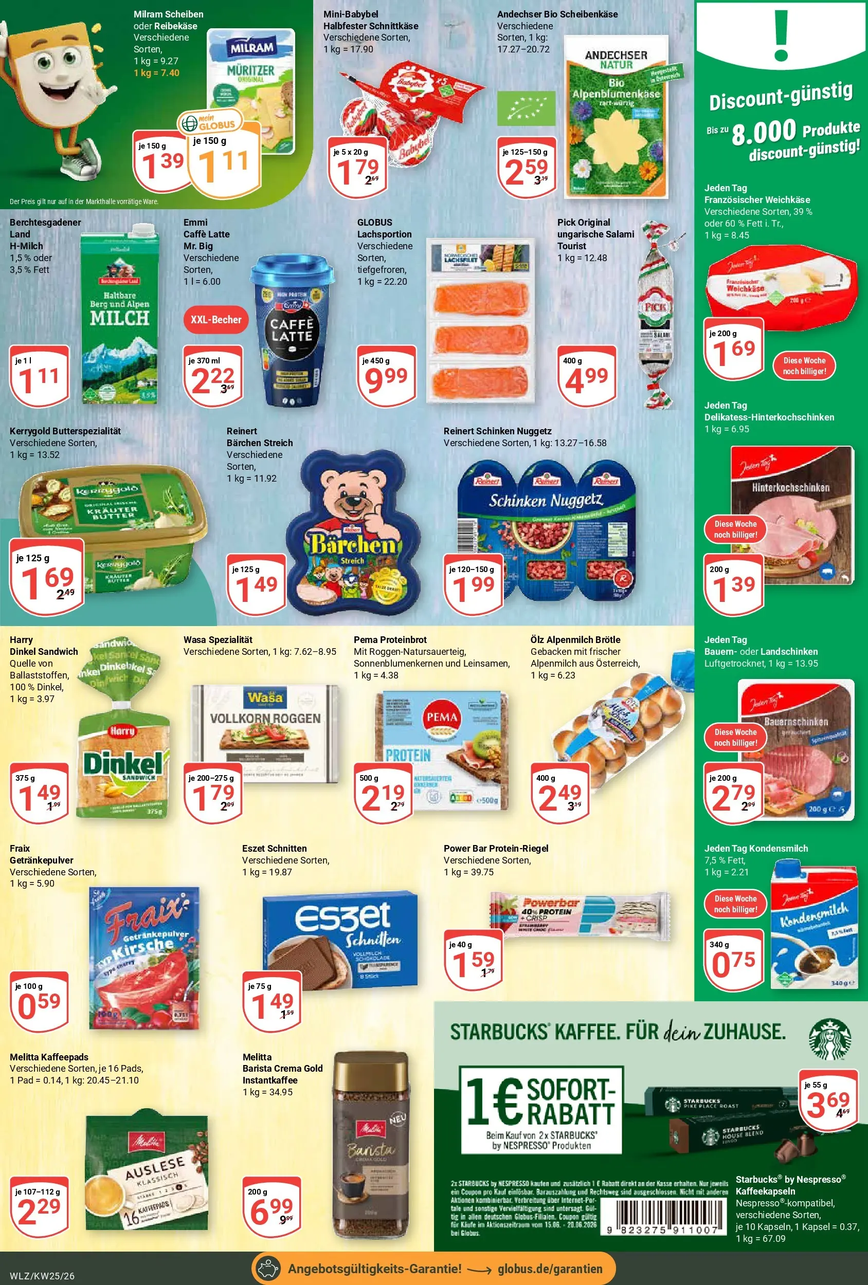 Globus Prospekt Weischlitz (ab 15.06.2026) » Angebote online | Seite: 11 | Produkte: Melitta, Butter, Milram, Reibekase