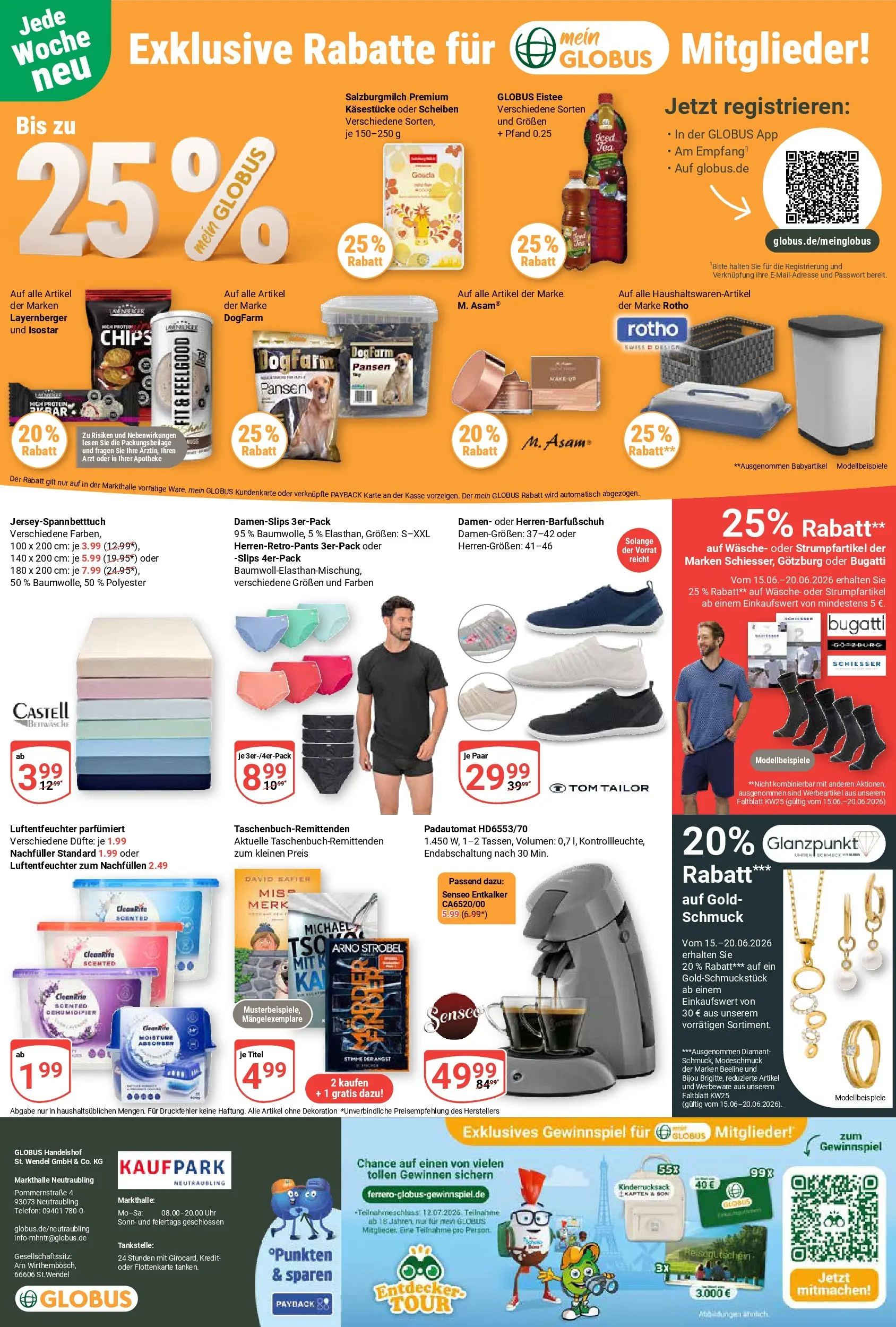 Globus Prospekt Neutraubling (ab 15.06.2026) » Angebote online | Seite: 26 | Produkte: Senseo, Gouda, Telefon, Uhr