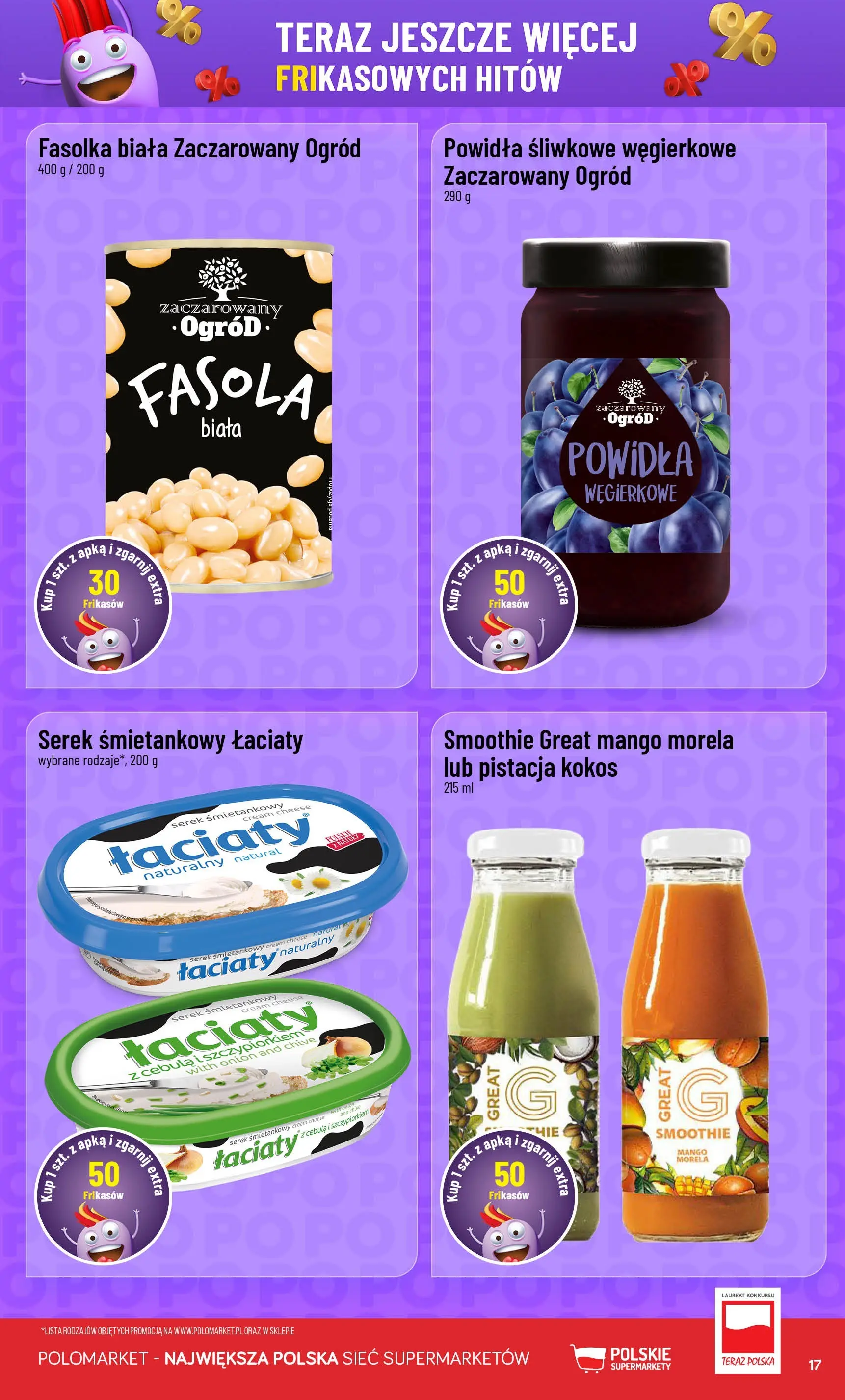 Nowa POLOmarket gazetka od jutra 17.06.2026 | Strona: 17 | Produkty: Cream cheese, Powidła śliwkowe, Smoothie, Powidła