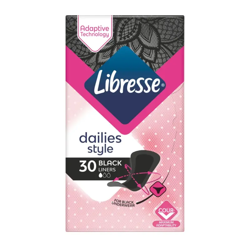 Libresse Дамски превръзки ежедневни, normal Black