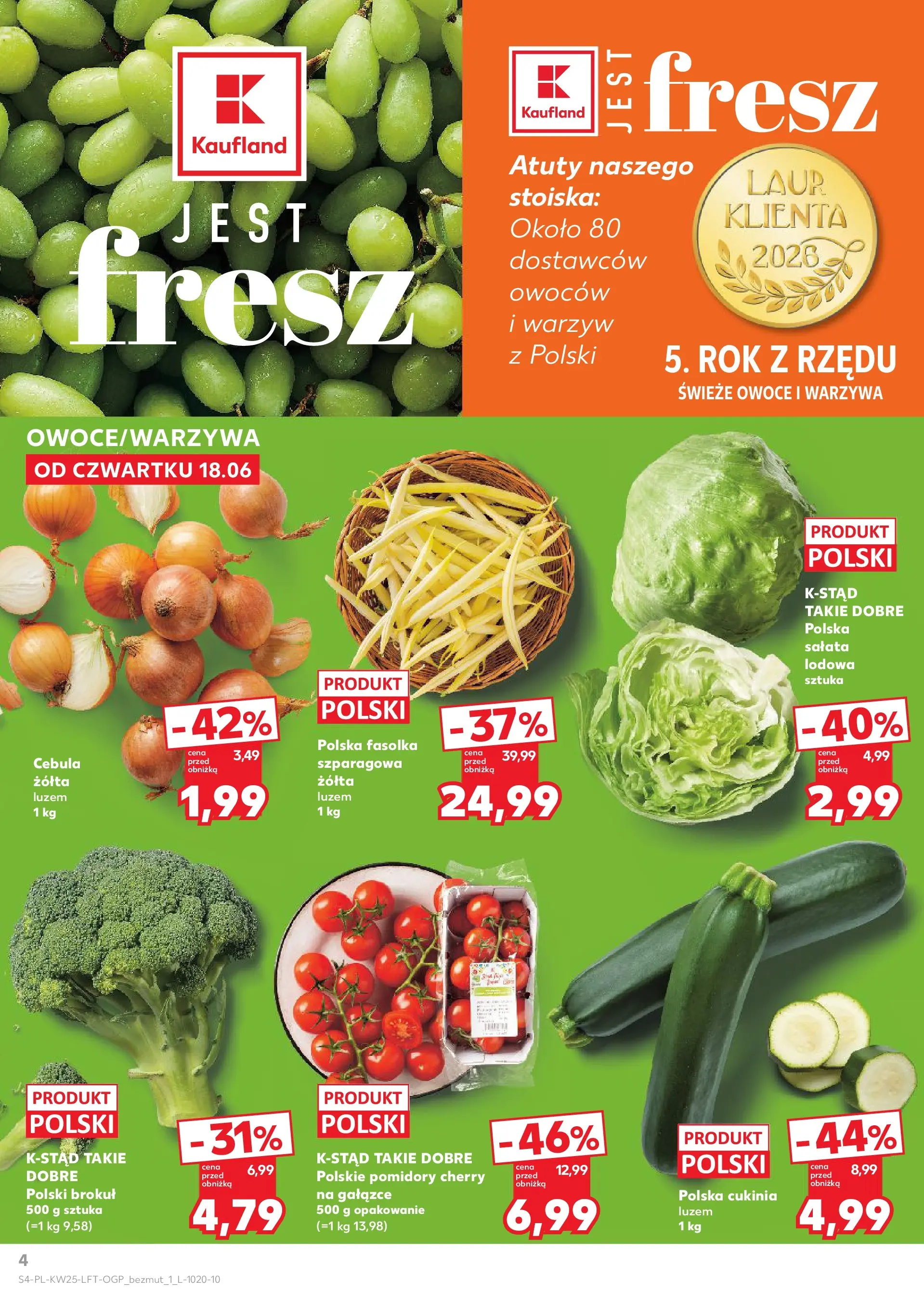 Kaufland gazetka (18.06.2026) - od jutra | Strona: 4 | Produkty: Brokuł, Cukinia, Pomidory, Warzywa Kaufland gazetka od 18.06.2026 - od jutra PDF | Strona: 4 | Produkty: Brokuł, Cukinia, Pomidory, Warzywa