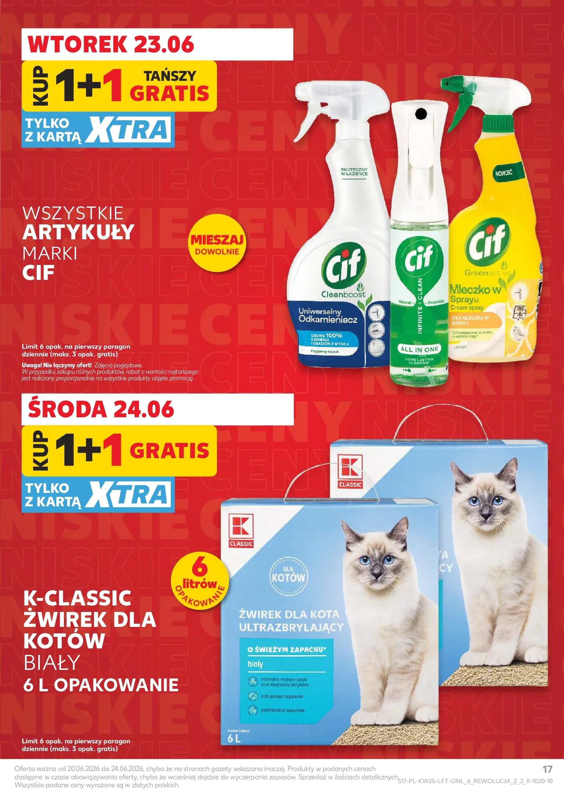 Kaufland gazetka (18.06.2026) - od jutra | Strona: 17 | Produkty: Karta, Żwirek dla kota Kaufland gazetka od 18.06.2026 - od jutra PDF | Strona: 17 | Produkty: Karta, Żwirek dla kota