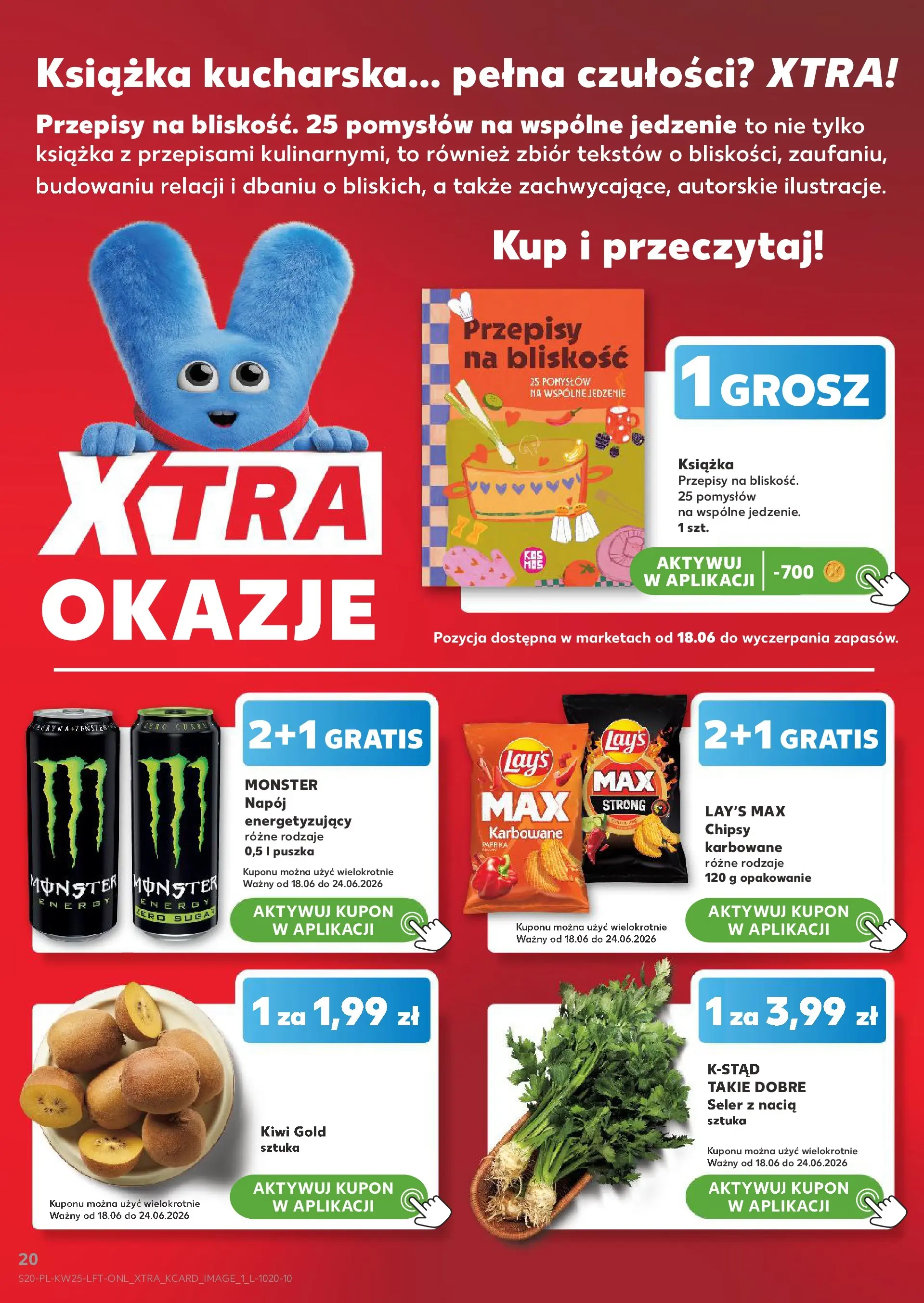 Kaufland gazetka (18.06.2026) - od jutra | Strona: 20 | Produkty: Chipsy, Książka kucharska, Kiwi Kaufland gazetka od 18.06.2026 - od jutra PDF | Strona: 20 | Produkty: Chipsy, Książka kucharska, Kiwi