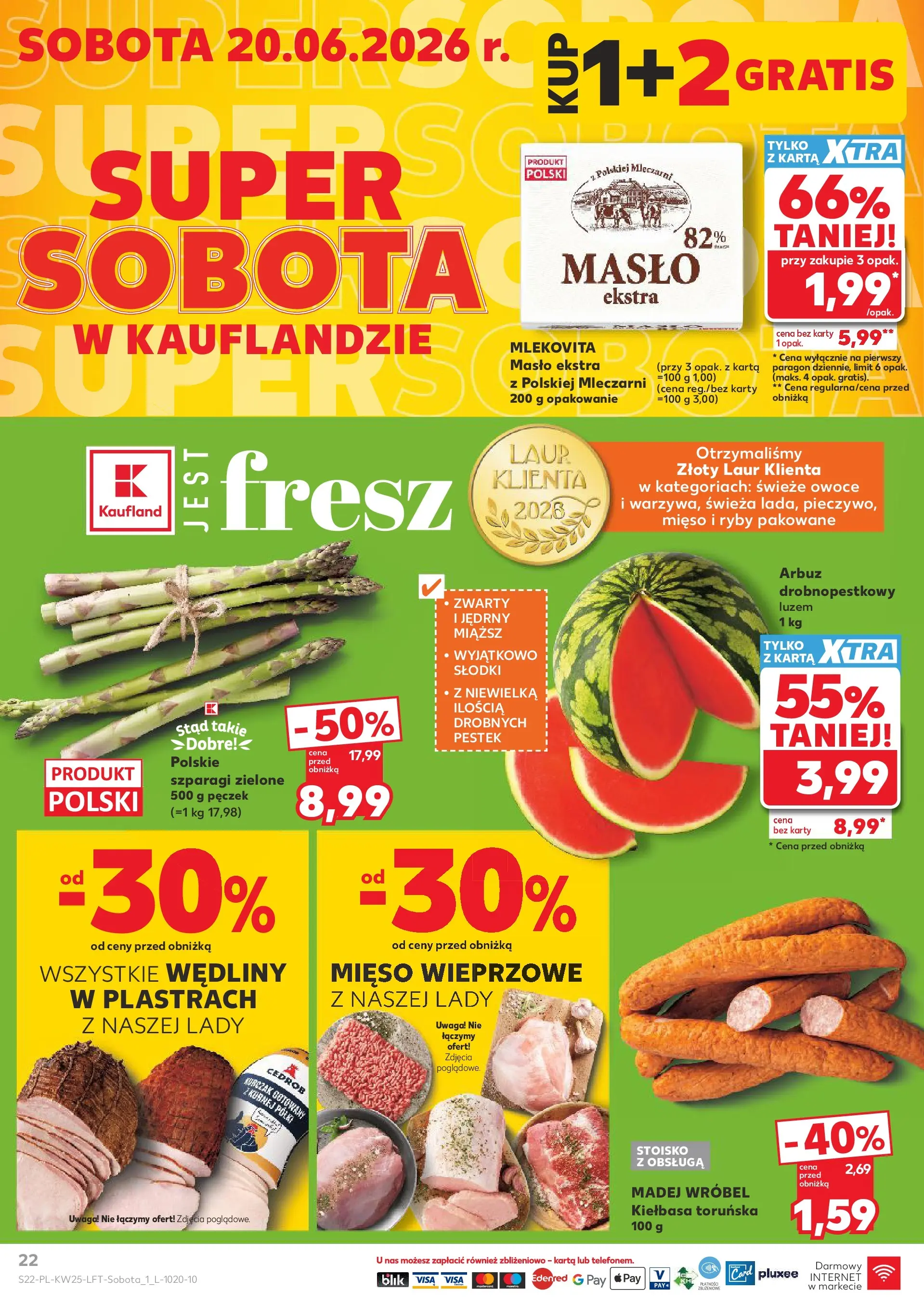 Kaufland gazetka (18.06.2026) - od jutra | Strona: 22 | Produkty: Kurczak, Szparagi, Masło, Ryby Kaufland gazetka od 18.06.2026 - od jutra PDF | Strona: 22 | Produkty: Kurczak, Szparagi, Masło, Ryby