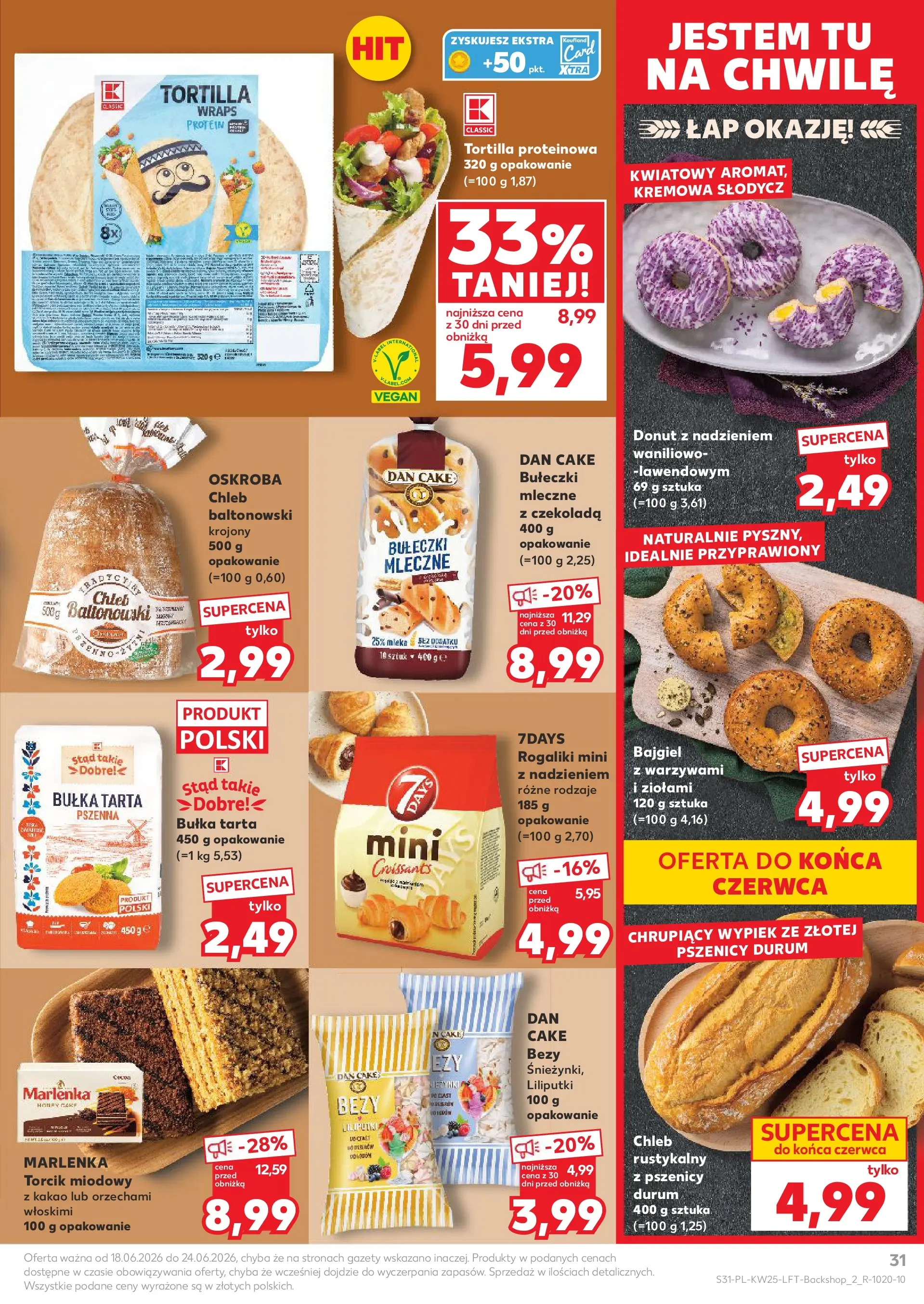 Kaufland gazetka (18.06.2026) - od jutra | Strona: 31 | Produkty: Mleka, Bułka tarta, Bezy, Bułka Kaufland gazetka od 18.06.2026 - od jutra PDF | Strona: 31 | Produkty: Mleka, Bułka tarta, Bezy, Bułka