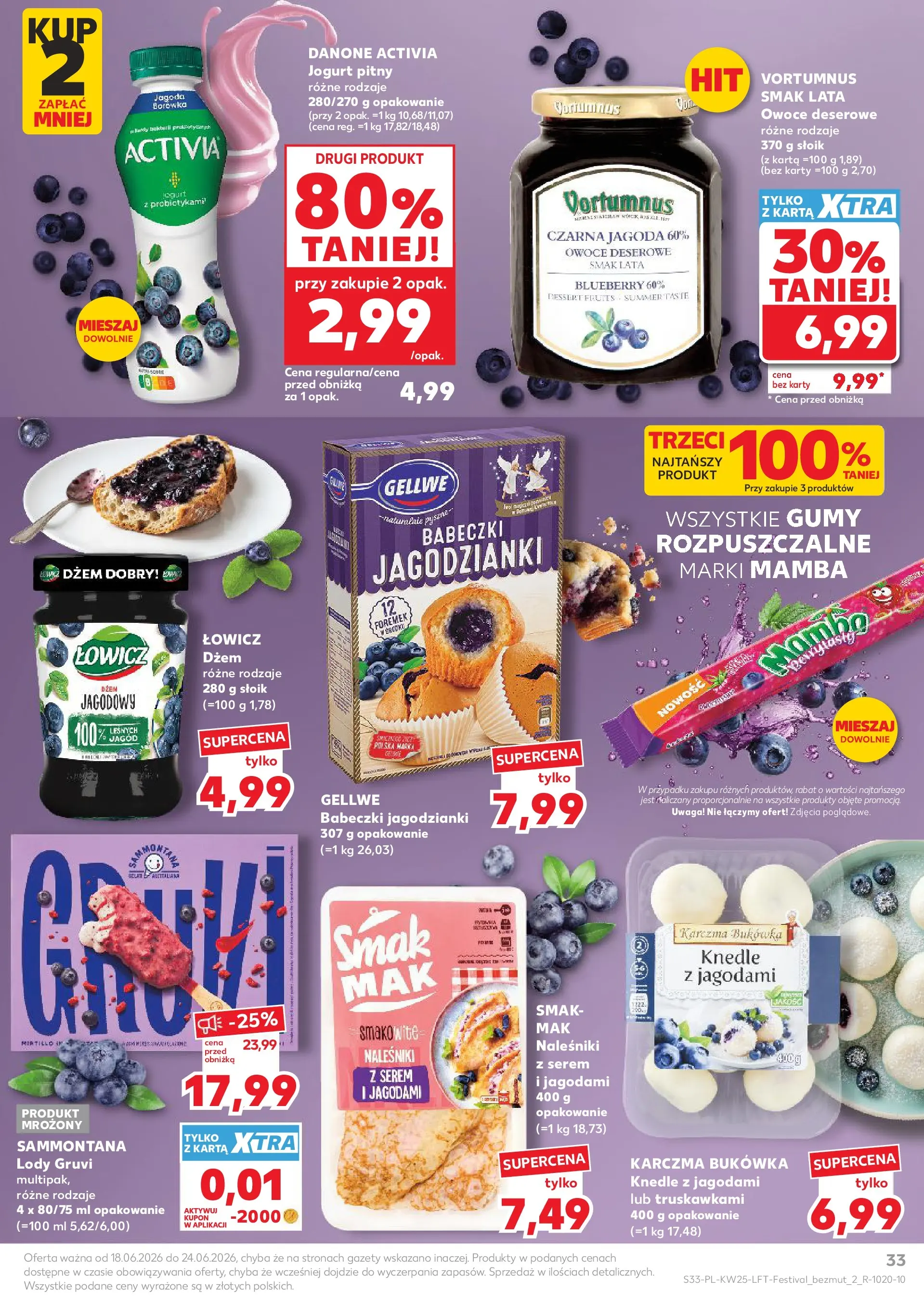 Kaufland gazetka (18.06.2026) - od jutra | Strona: 33 | Produkty: Karta, Jogurt pitny, Babeczki, Lody Kaufland gazetka od 18.06.2026 - od jutra PDF | Strona: 33 | Produkty: Karta, Jogurt pitny, Babeczki, Lody