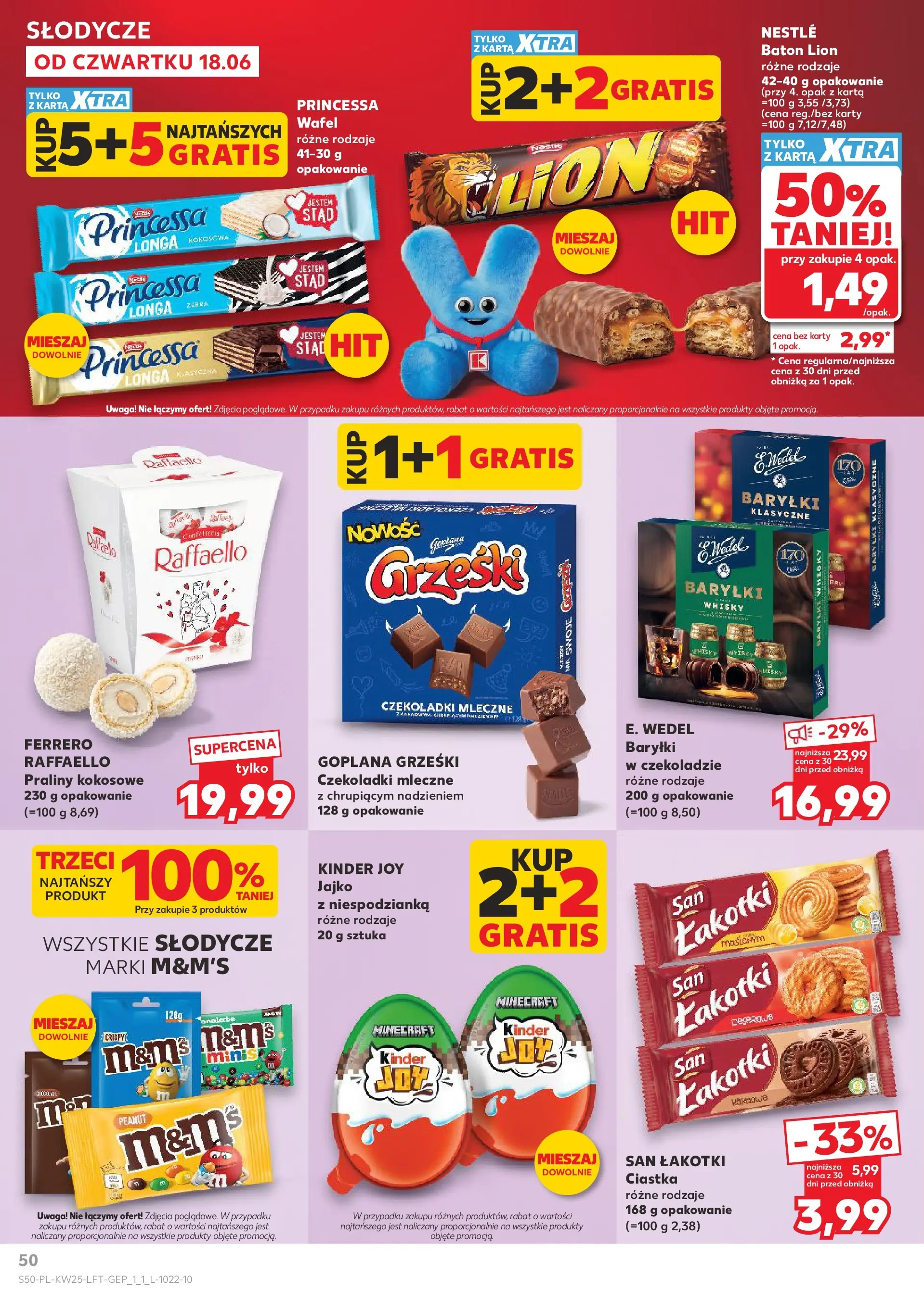 Kaufland gazetka (18.06.2026) - od jutra | Strona: 50 | Produkty: Czekoladki, Praliny, Kinder Joy, Whisky Kaufland gazetka od 18.06.2026 - od jutra PDF | Strona: 50 | Produkty: Czekoladki, Praliny, Kinder Joy, Whisky