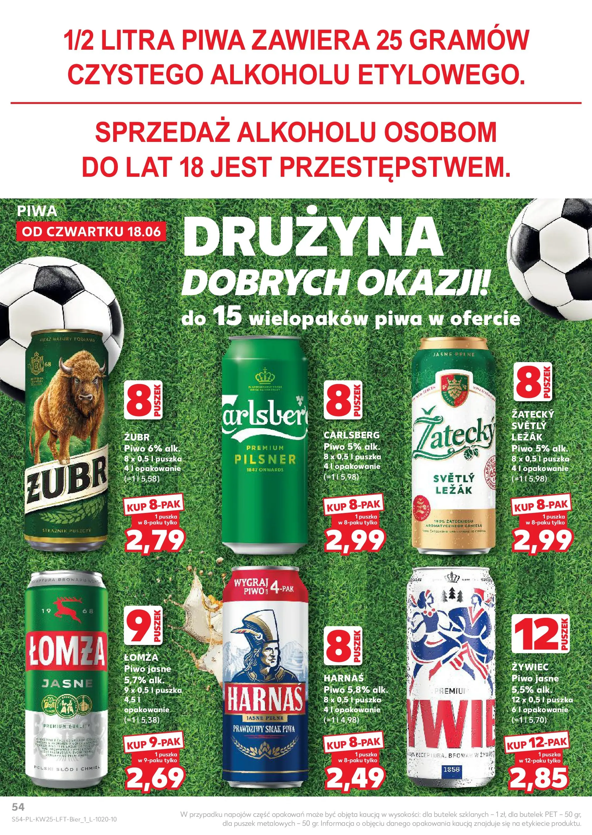 Kaufland gazetka (18.06.2026) - od jutra | Strona: 54 | Produkty: Leżak, Harnaś, Piwo Kaufland gazetka od 18.06.2026 - od jutra PDF | Strona: 54 | Produkty: Leżak, Harnaś, Piwo