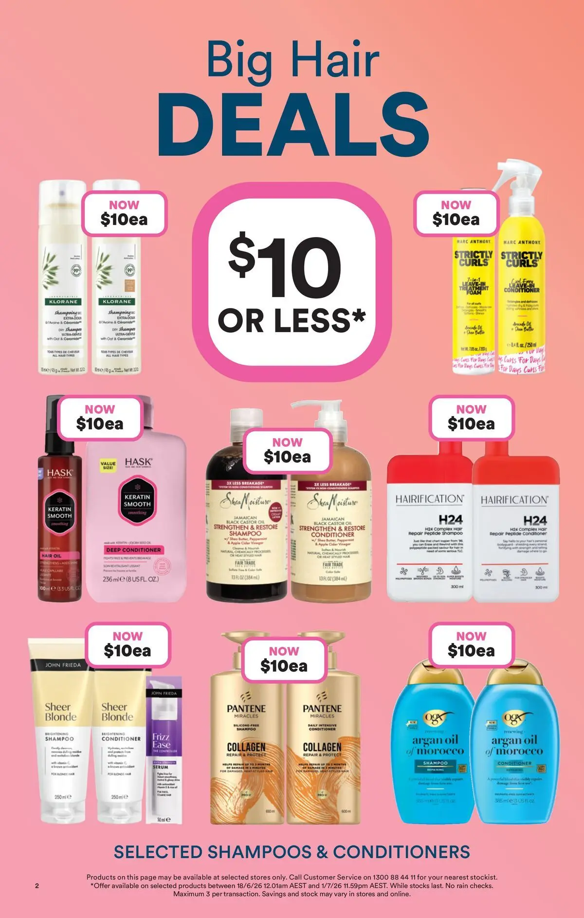 Priceline Pharmacy catalogue Caloundra - 17/06/2026 > weekly / monthly specials | Page: 2 | Products: Shampoo, Oil, Hair conditioner, Vinegar