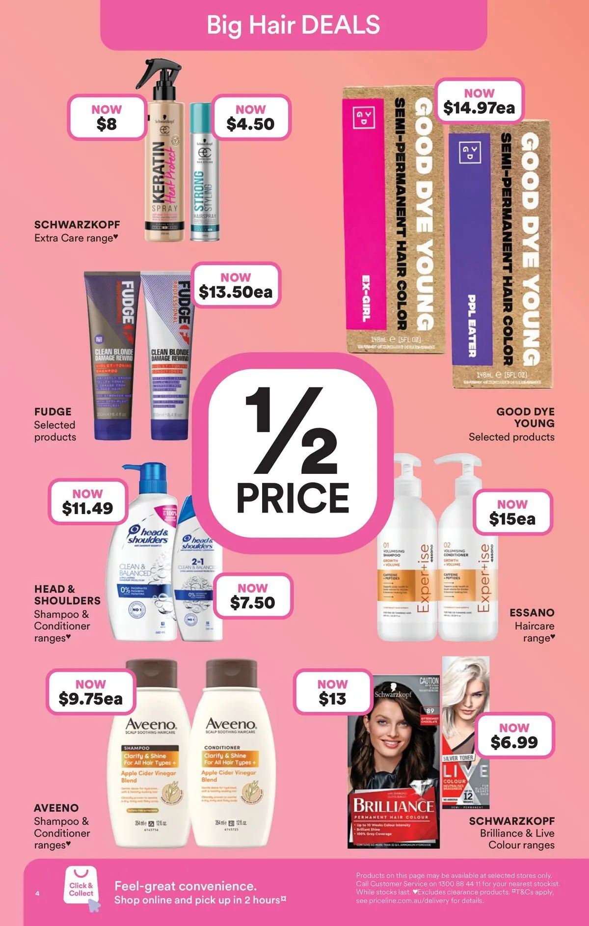 Priceline Pharmacy catalogue Caloundra - 17/06/2026 > weekly / monthly specials | Page: 4 | Products: Shampoo, Conditioner, Hair colour, Vinegar