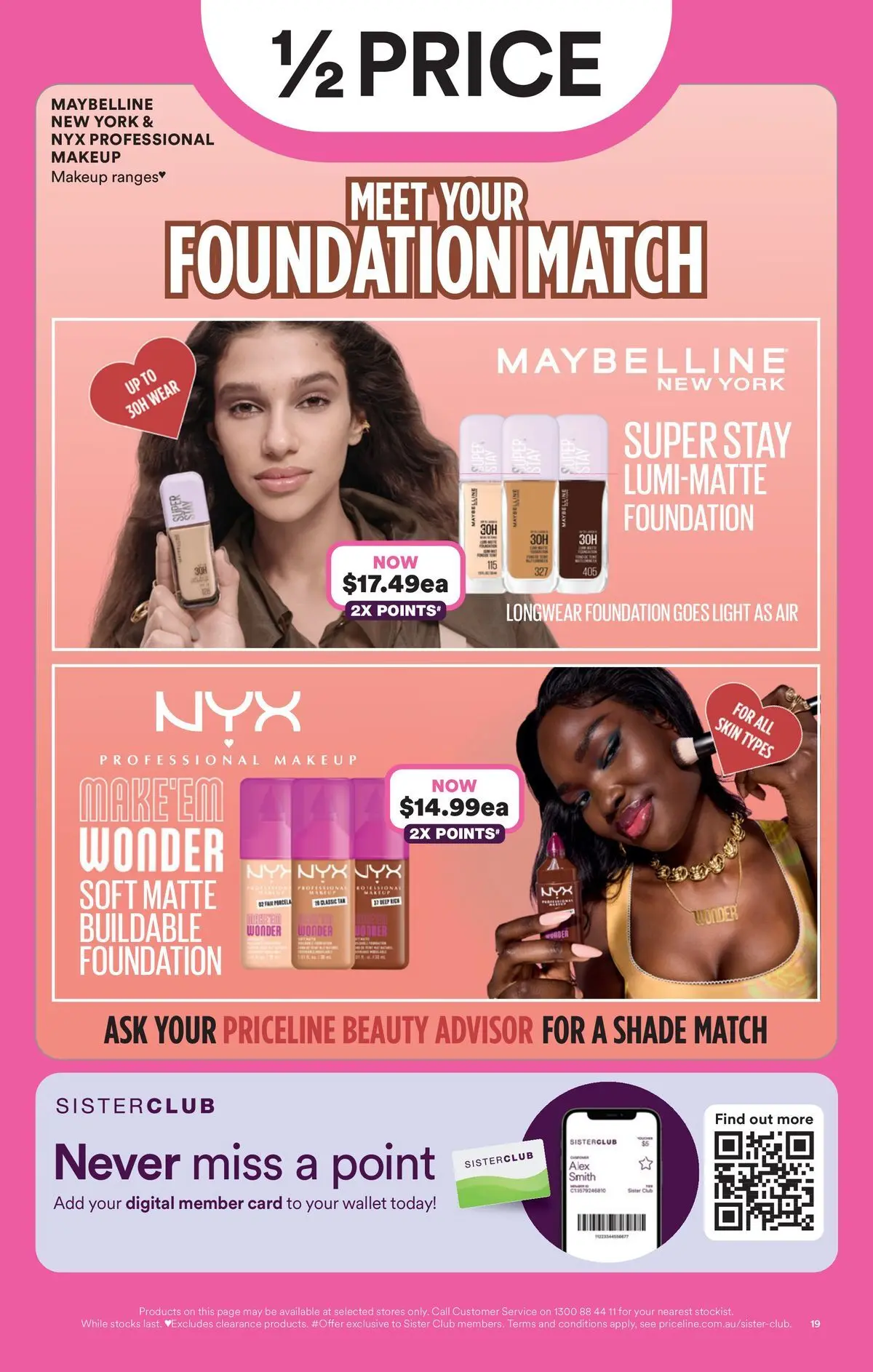 Priceline Pharmacy catalogue Caloundra - 17/06/2026 > weekly / monthly specials | Page: 19 | Products: Light, Makeup, Wallet, Foundation