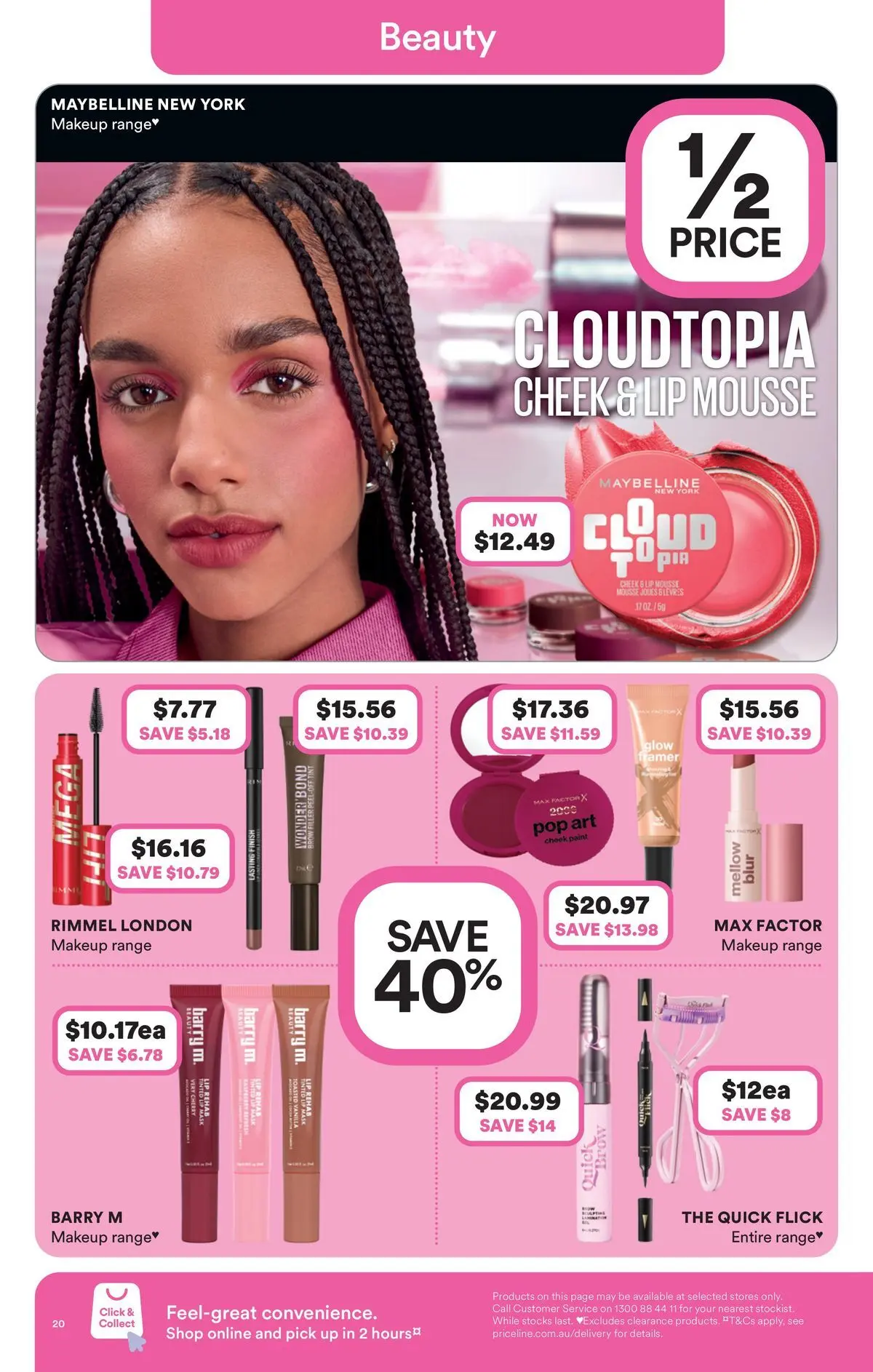 Priceline Pharmacy catalogue Caloundra - 17/06/2026 > weekly / monthly specials | Page: 20 | Products: Peel, Makeup, Mousse