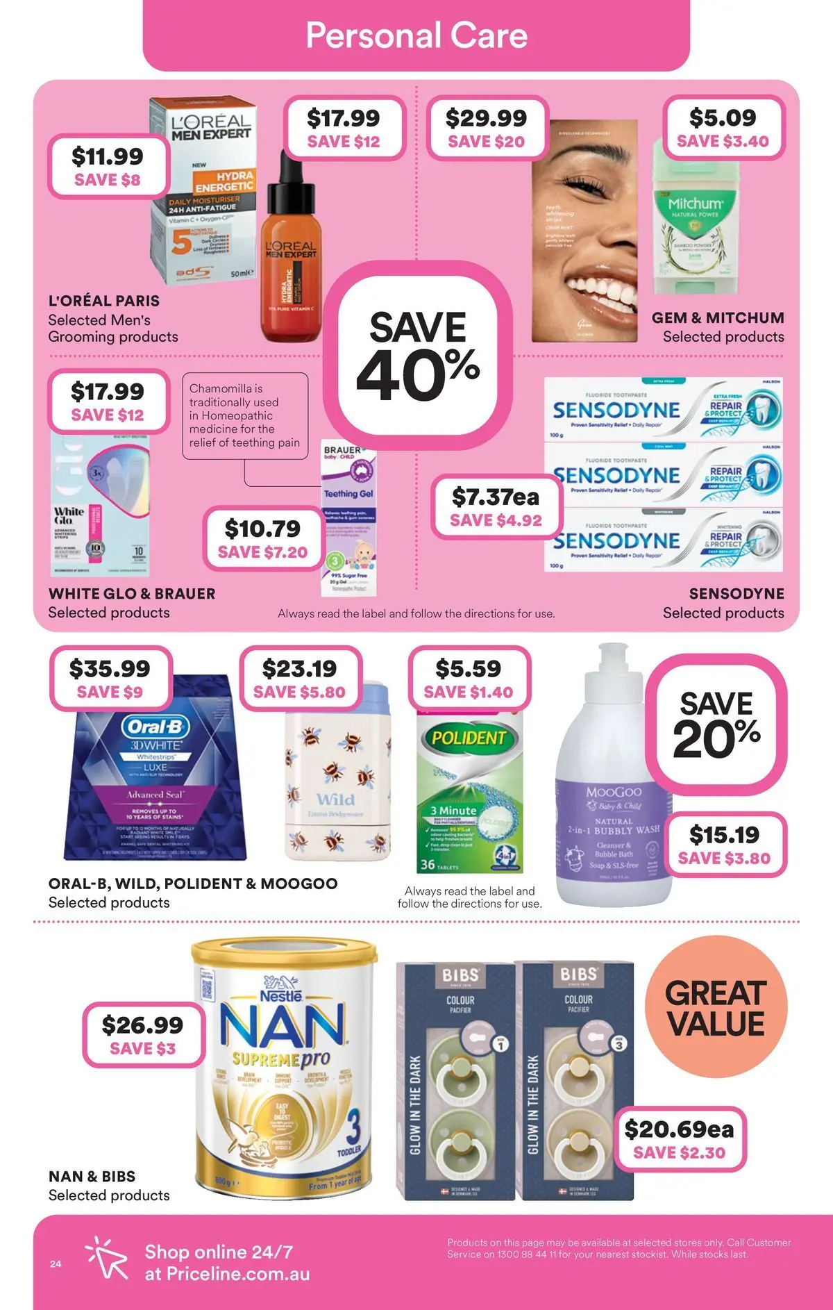 Priceline Pharmacy catalogue Caloundra - 17/06/2026 > weekly / monthly specials | Page: 24 | Products: Bath, Gem, Soap, Tablets