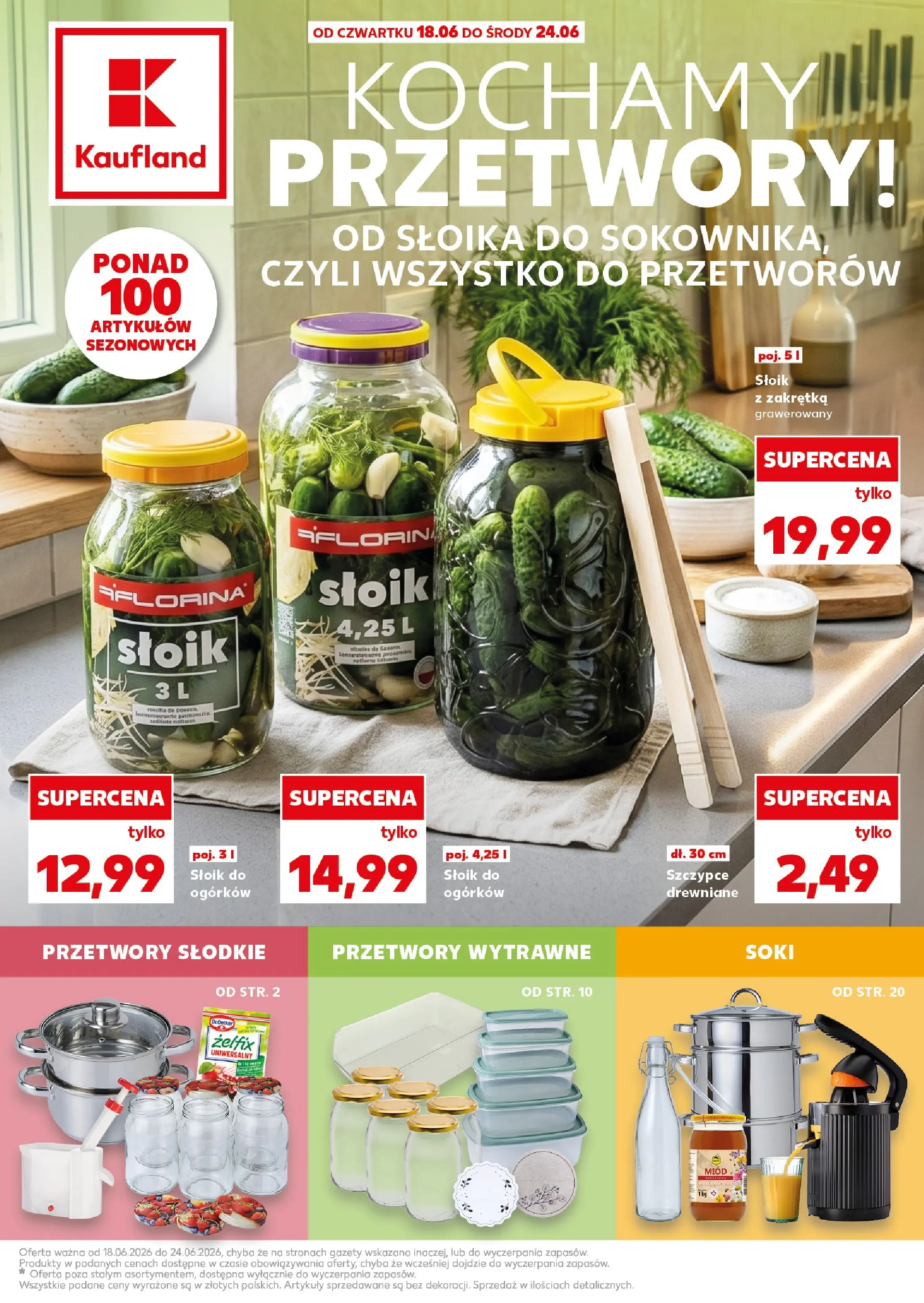 Kaufland gazetka - Gotowanie od 18.06.2026 - od jutra PDF | Strona: 1 | Produkty: Miód, Soki