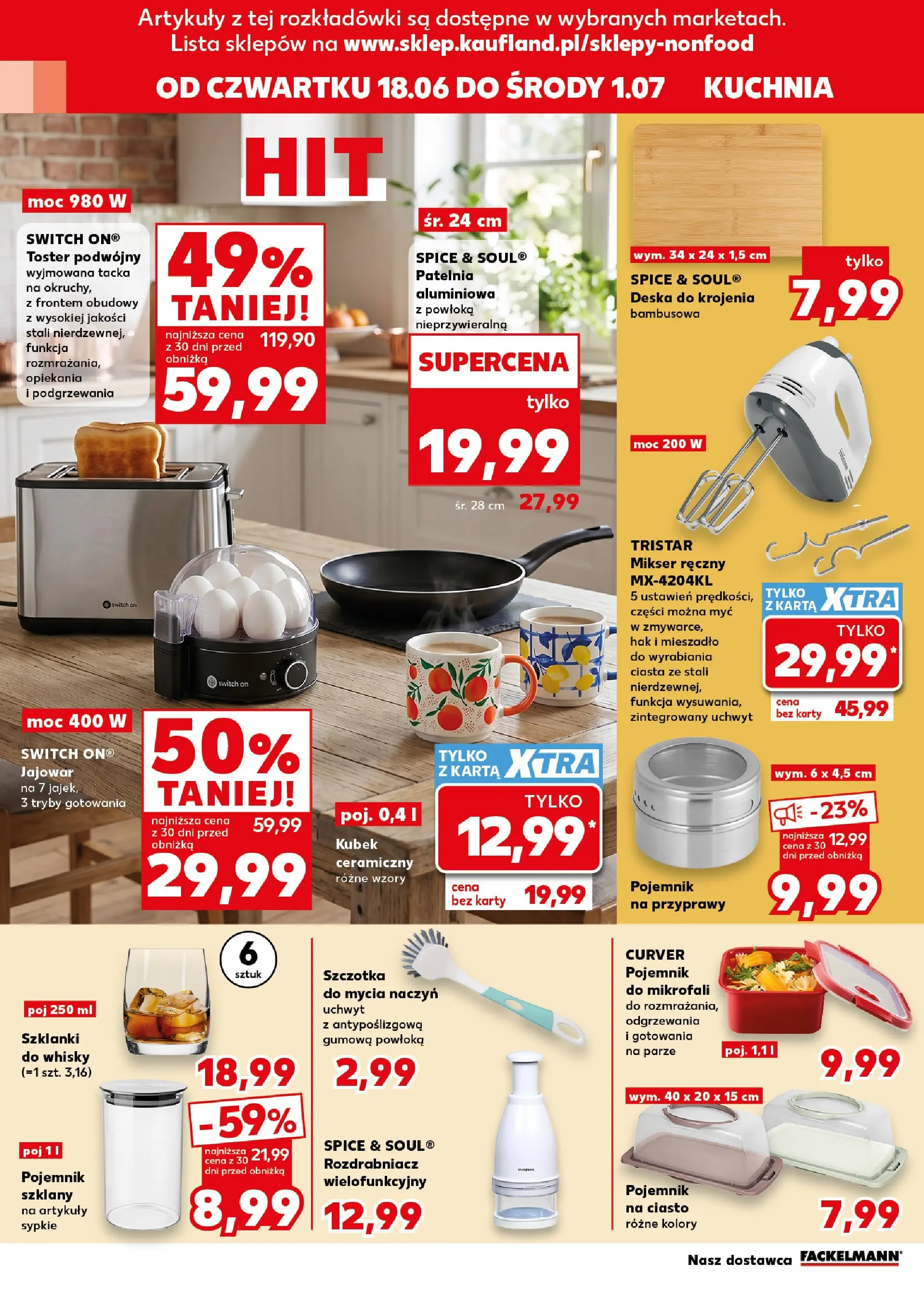 Kaufland gazetka - Złap Okazje od 18.06.2026 - od jutra PDF | Strona: 18 | Produkty: Karta, Toster, Szczotka, Deska do krojenia